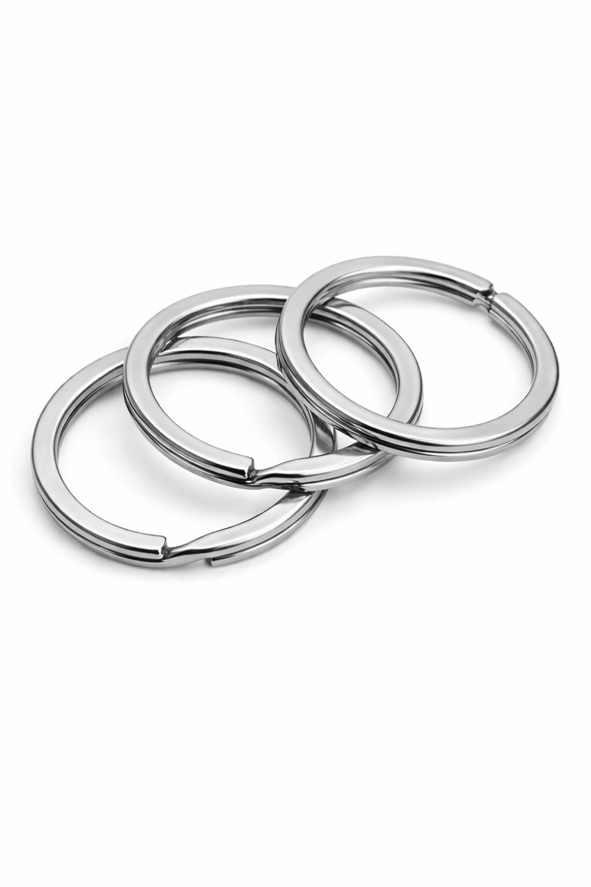 30 Adet Gümüş Renk 3 cm Metal Anahtarlık Halkası