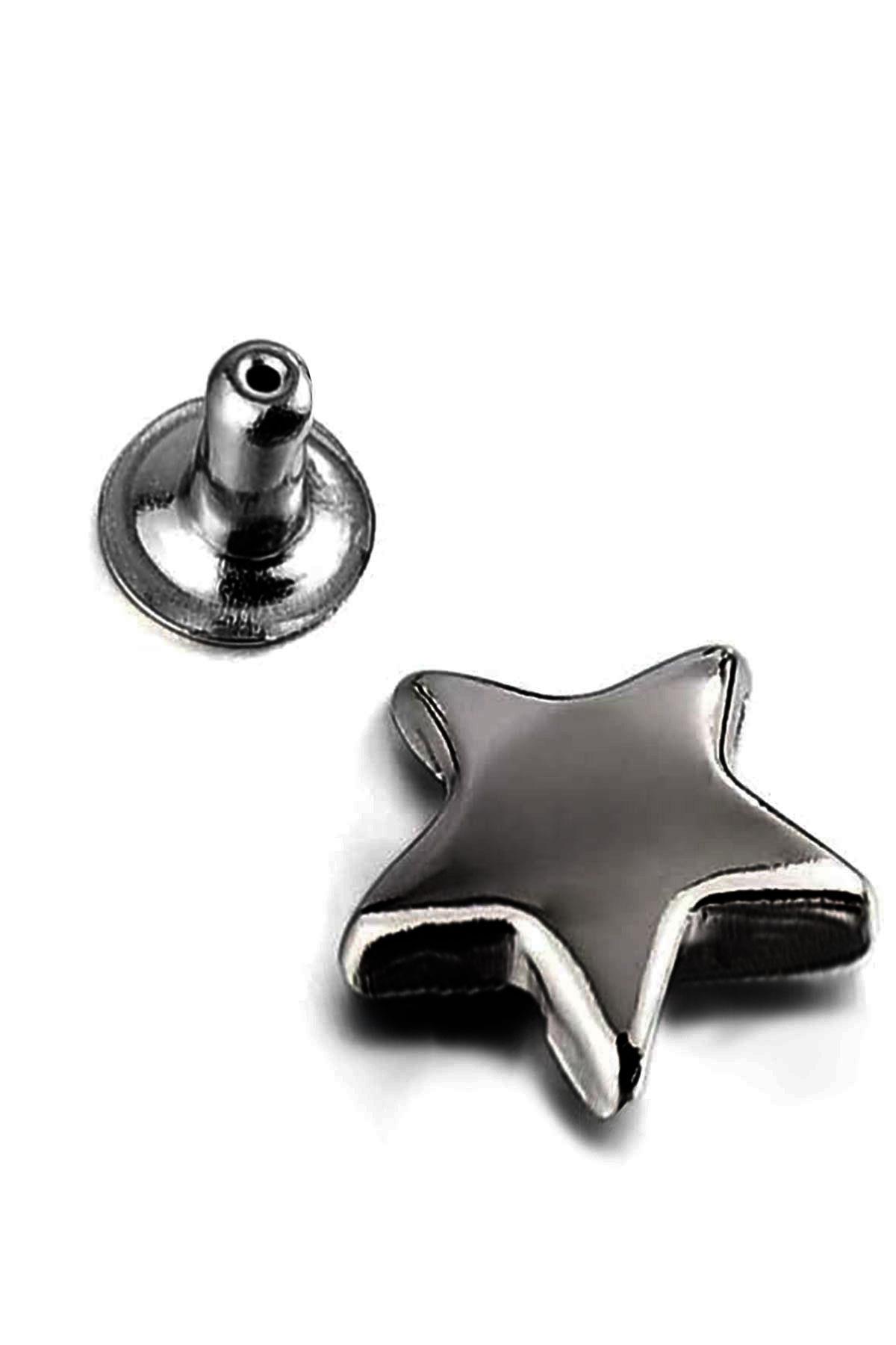 9 MM Platin Renk 30 Adet Perçin Yıldız Rivet