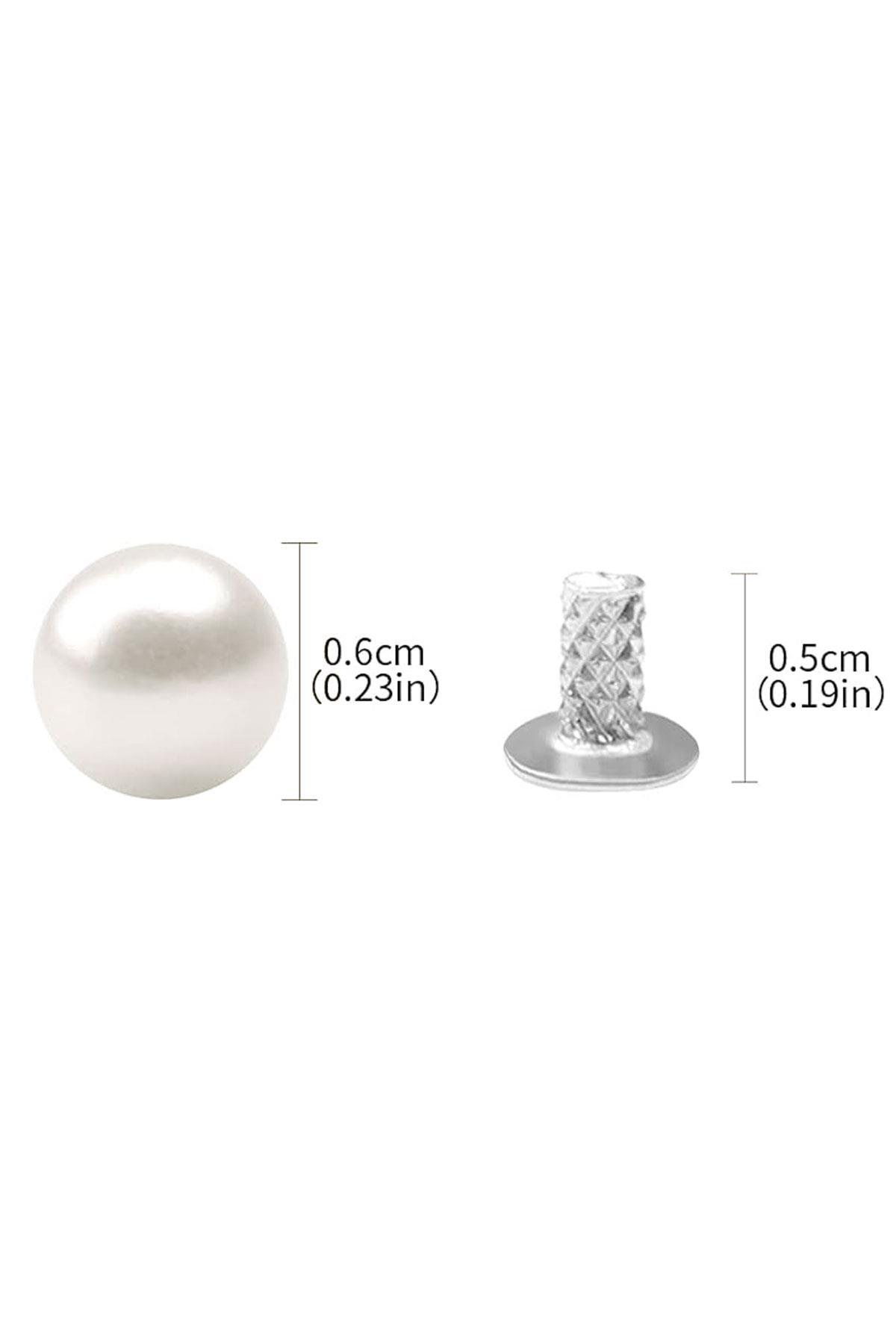 20 Adet Tam Yuvarlak 6mm İnci Çakma Rivet