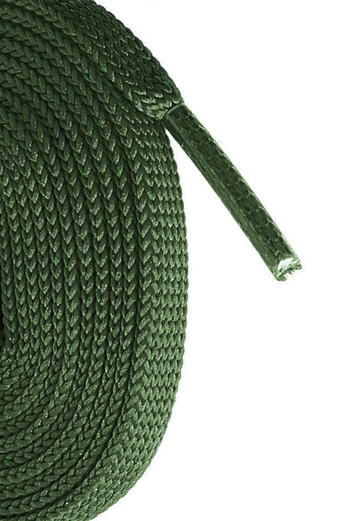 Haki Yeşil 1 cm Kalınlığında 1 Çift Yassı Spor Ayakkabı Bağcığı