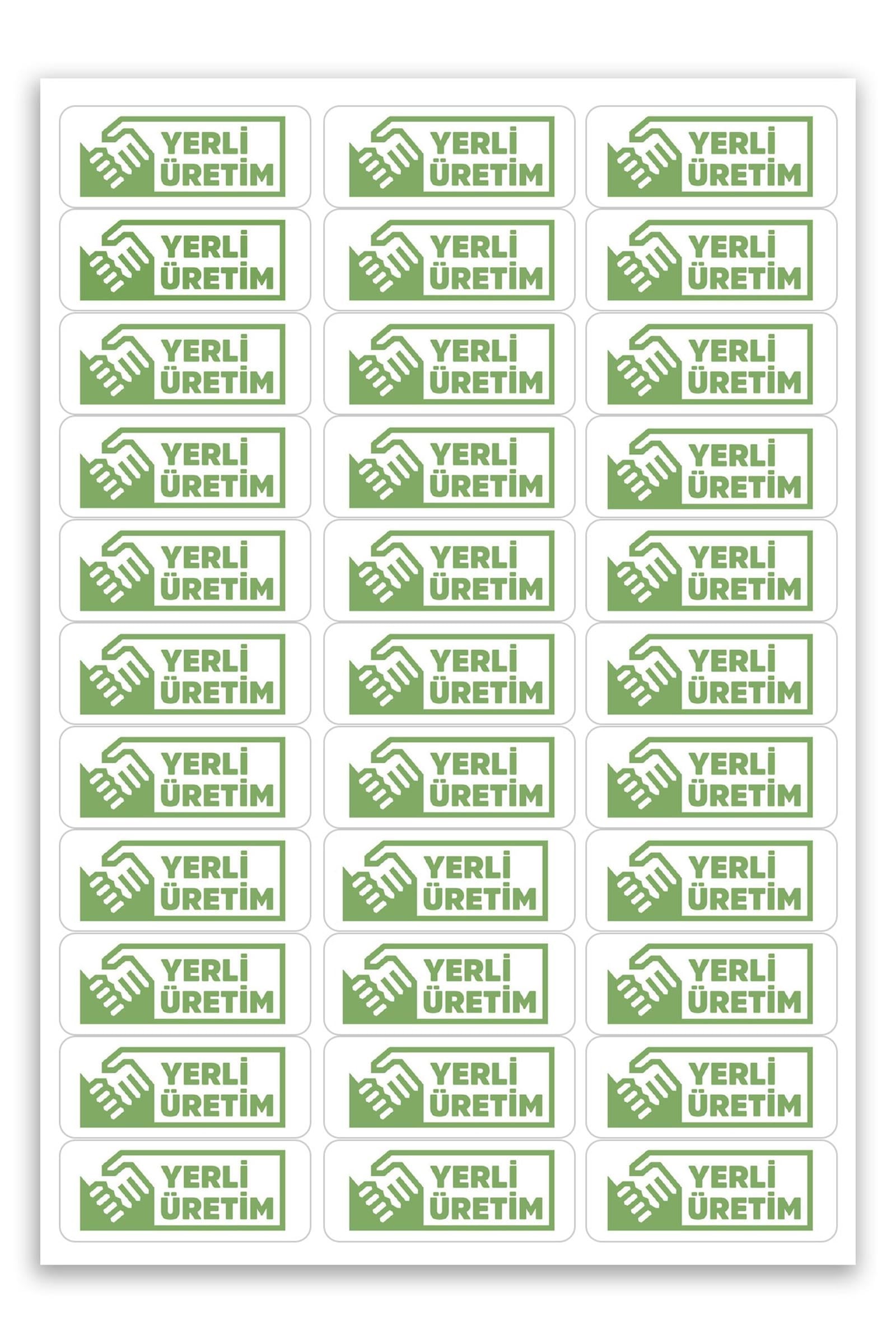 Kendinden Yapışkanlı 330 Adet Yeşil Yerli Üretim Etiketi