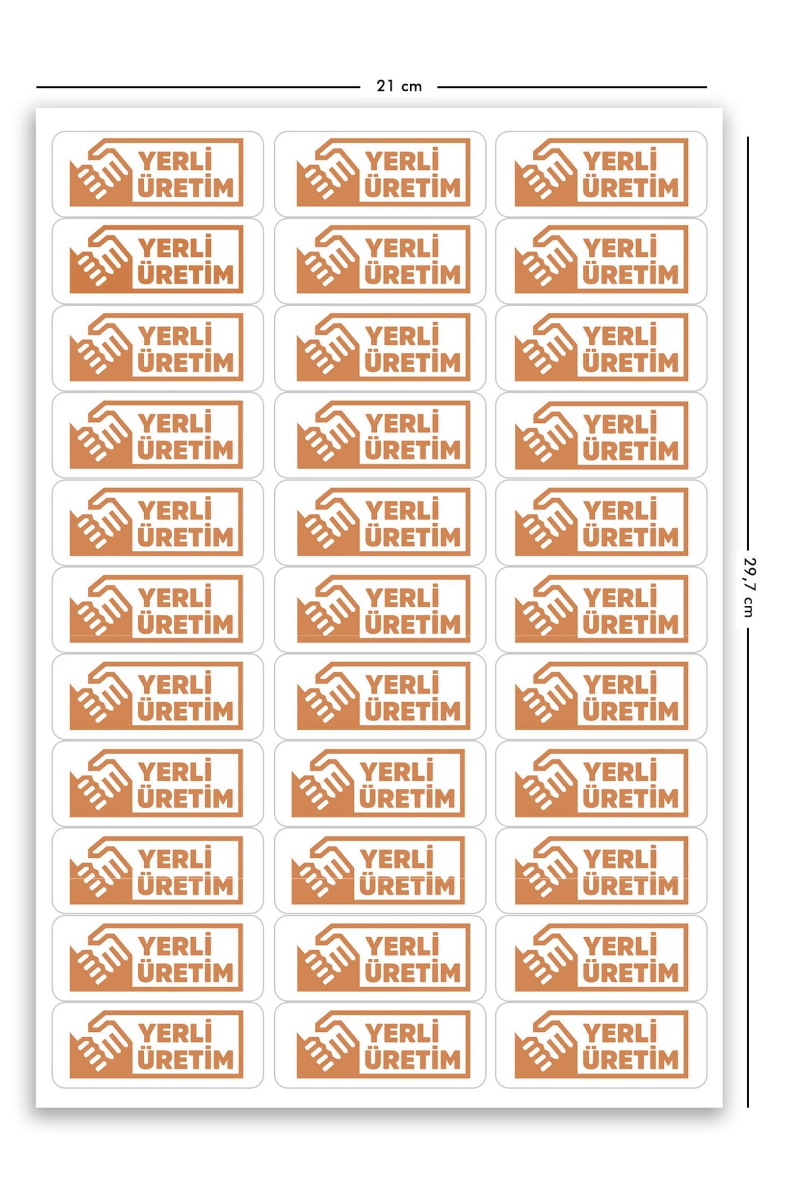 Kendinden Yapışkanlı 330 Adet Turuncu Yerli Üretim Etiketi