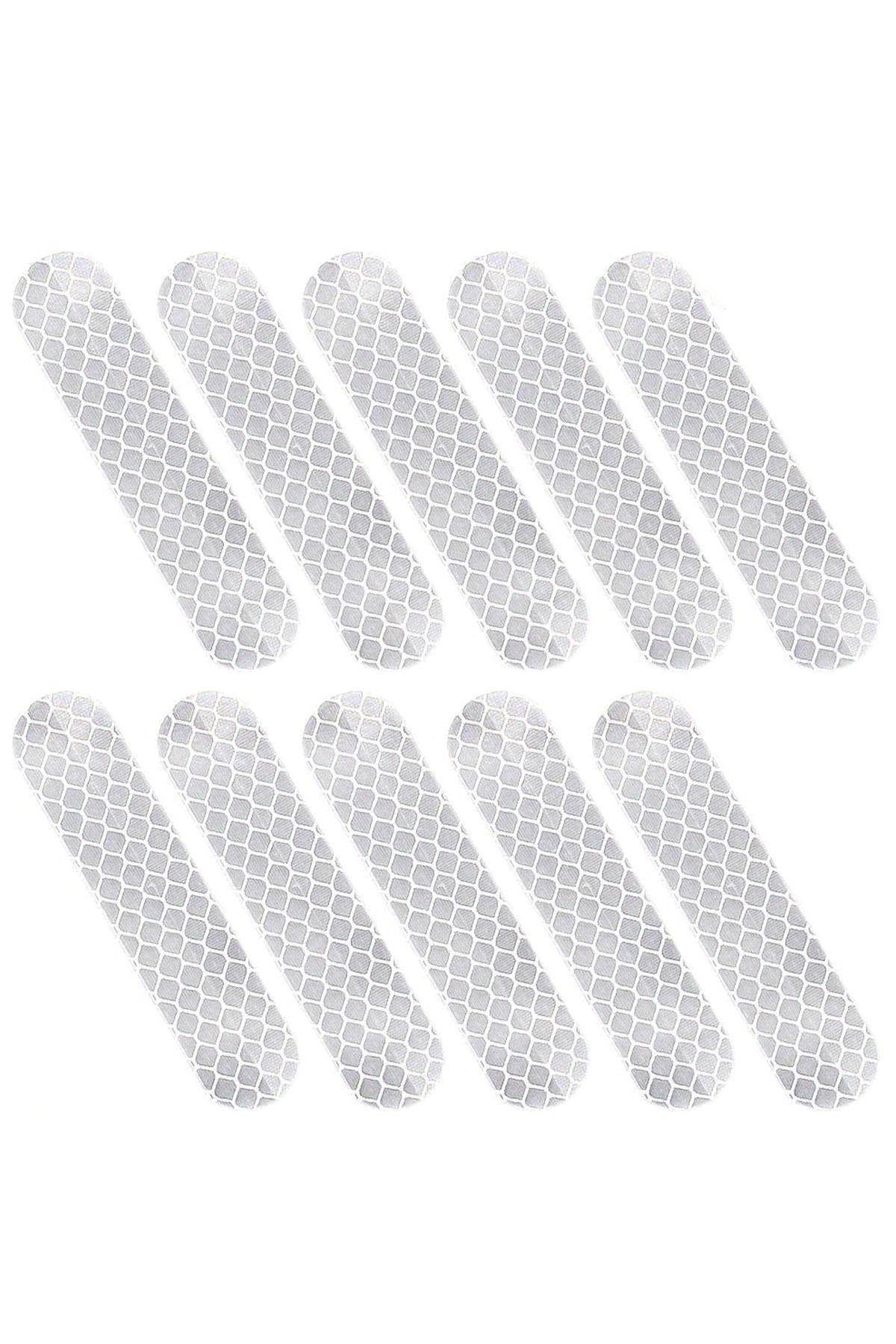 10 Adet Beyaz Reflektörlü Yapışkan Sticker