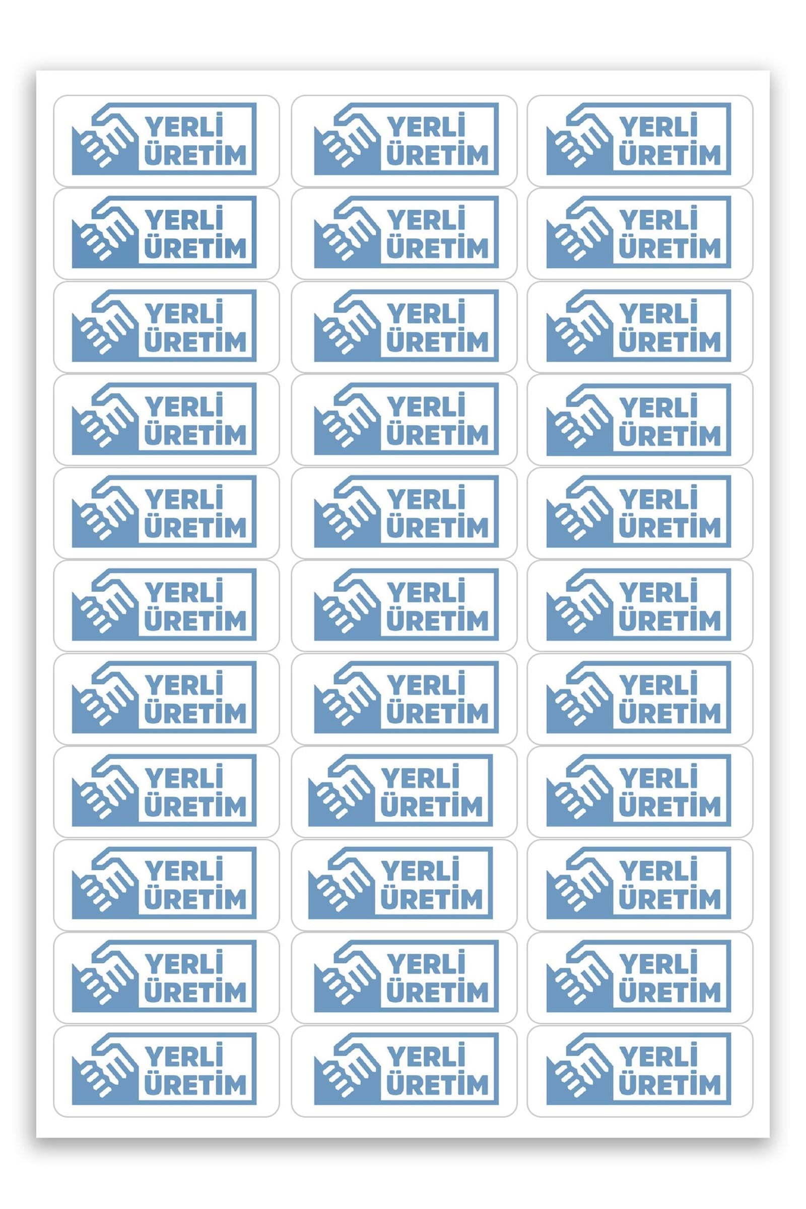 Kendinden Yapışkanlı 330 Adet Mavi Yerli Üretim Etiketi