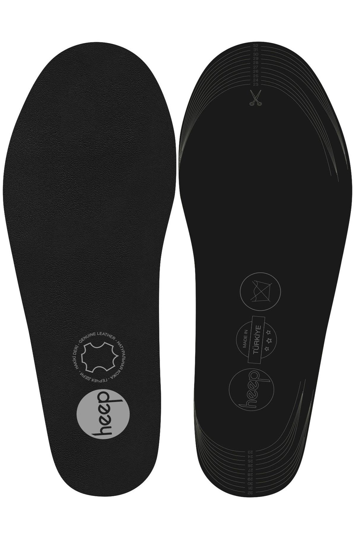 Heep Hakiki Deri Ve Anatomik Siyah 23-33 Numara Çocuk Ayakkabı İç Tabanlığı
