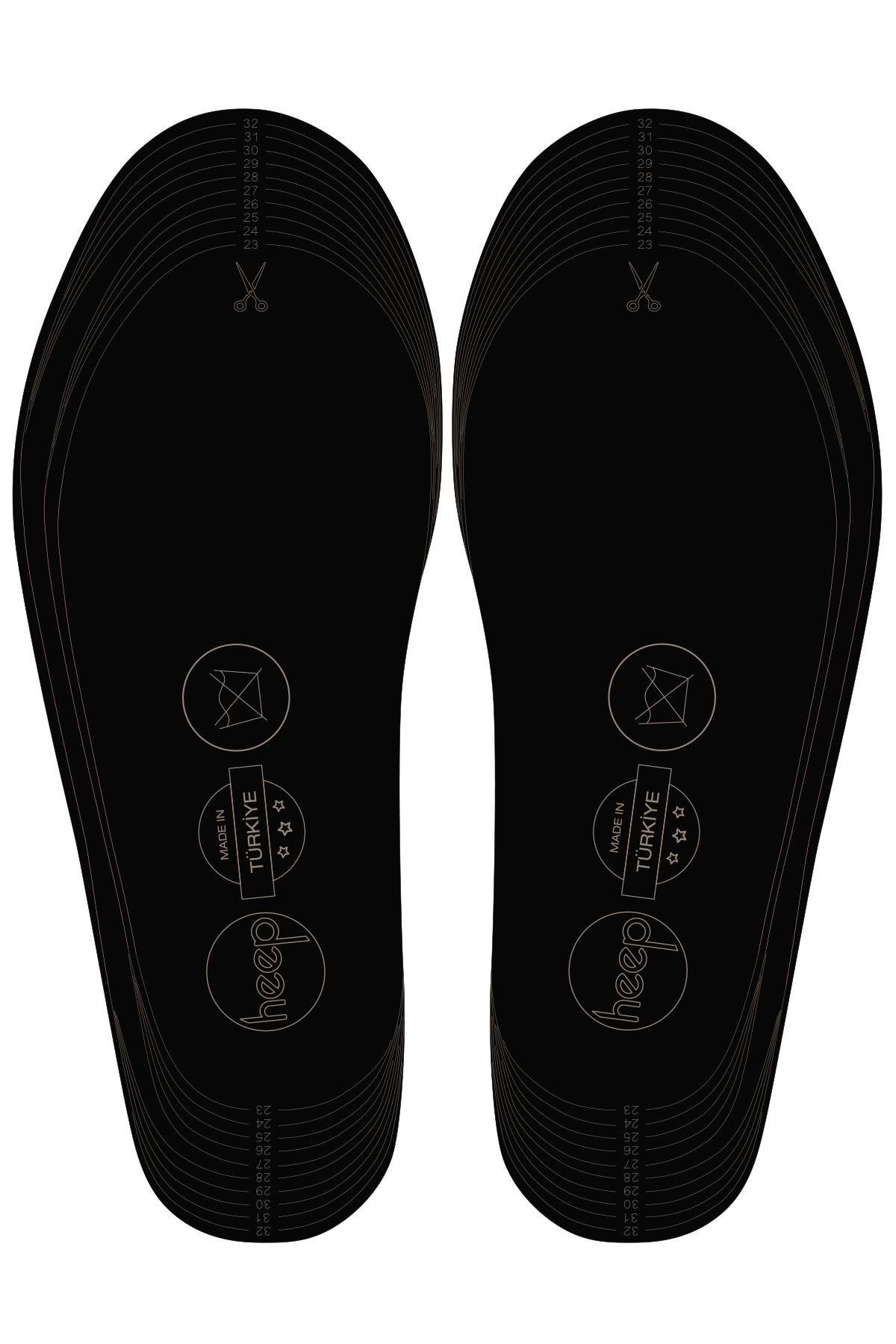 Heep Hakiki Deri Ve Anatomik Siyah 23-33 Numara Çocuk Ayakkabı İç Tabanlığı