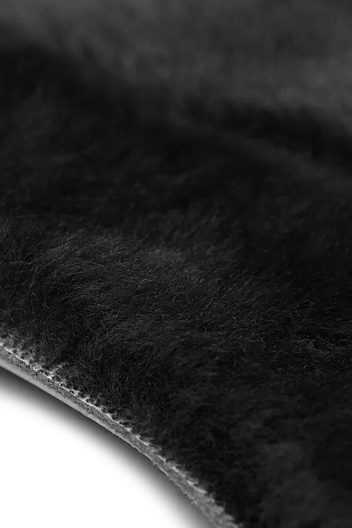 Heep Gerçek Kürklü Siyah Hakiki Deri 25-35 Numara Ayakkabı Küçültme Tabanlığı