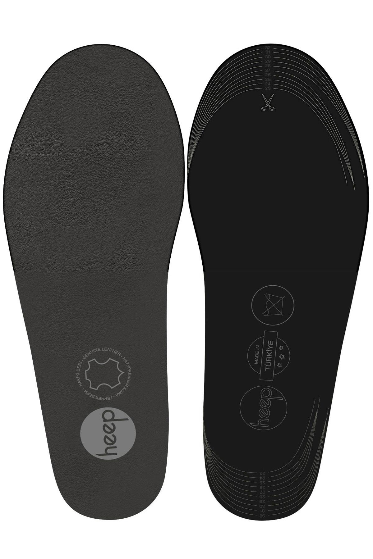 Heep Genuine Leather And Anatomical Grey Shoe Insoles 23-33