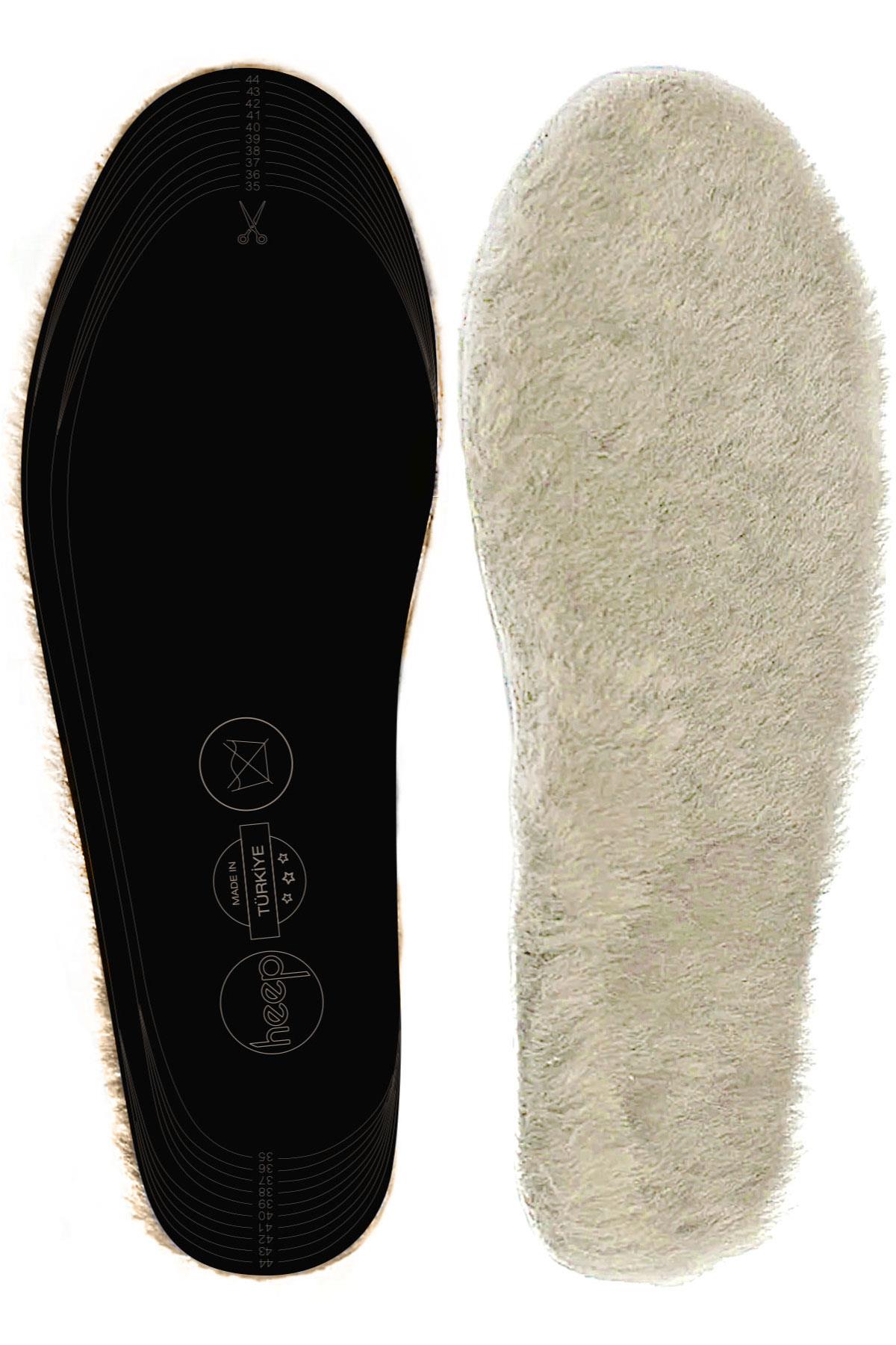 Heep Gerçek Kürklü Krem Hakiki Deri 35-45 Numara Ayakkabı Küçültme Tabanlığı