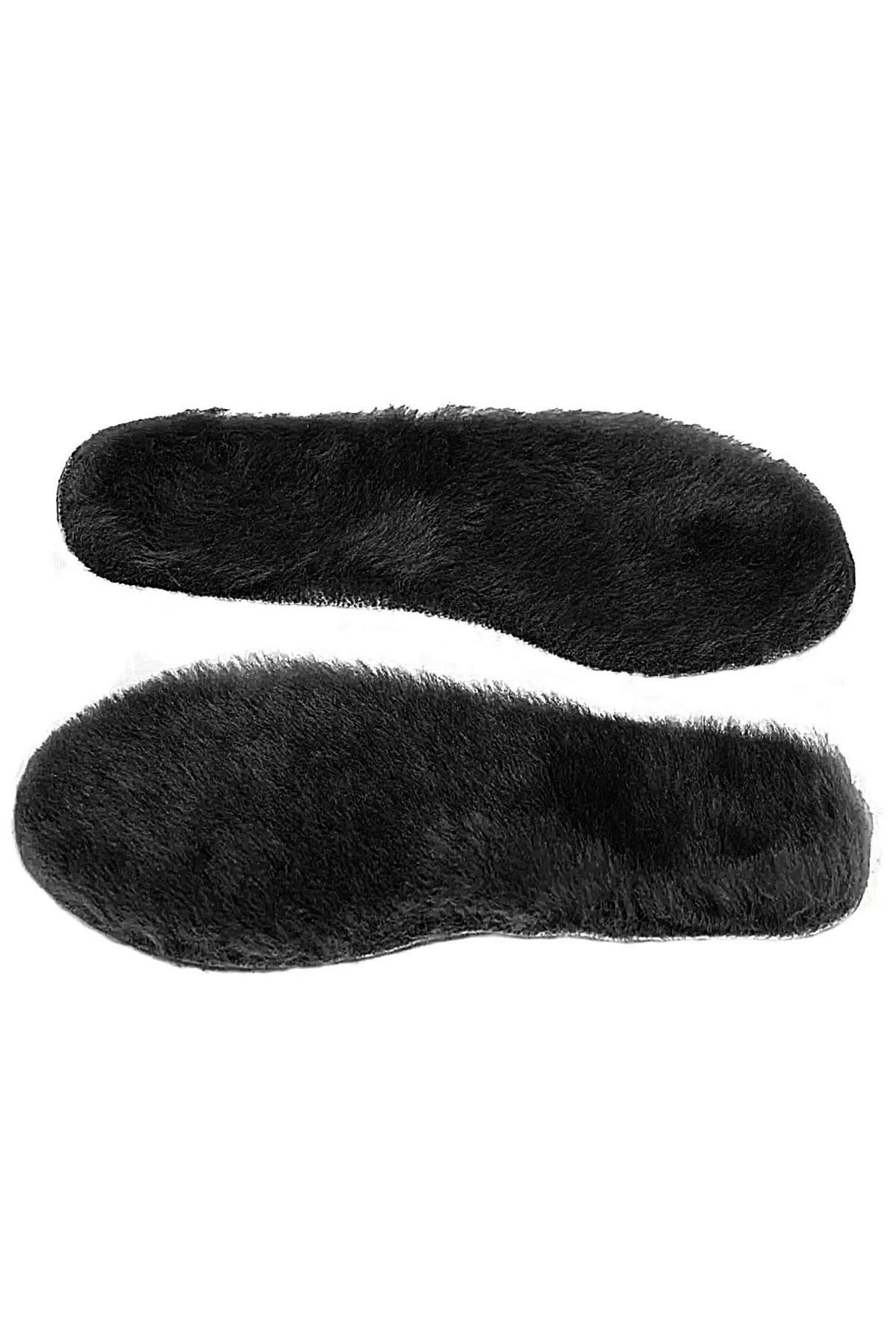 Heep Gerçek Kürklü Siyah Hakiki Deri 35-45 Numara Ayakkabı Küçültme Tabanlığı