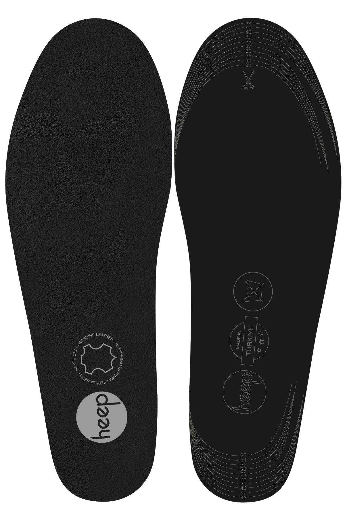 Heep Hakiki Deri Ve Anatomik Siyah Ayakkabı İç Tabanlığı 33-43