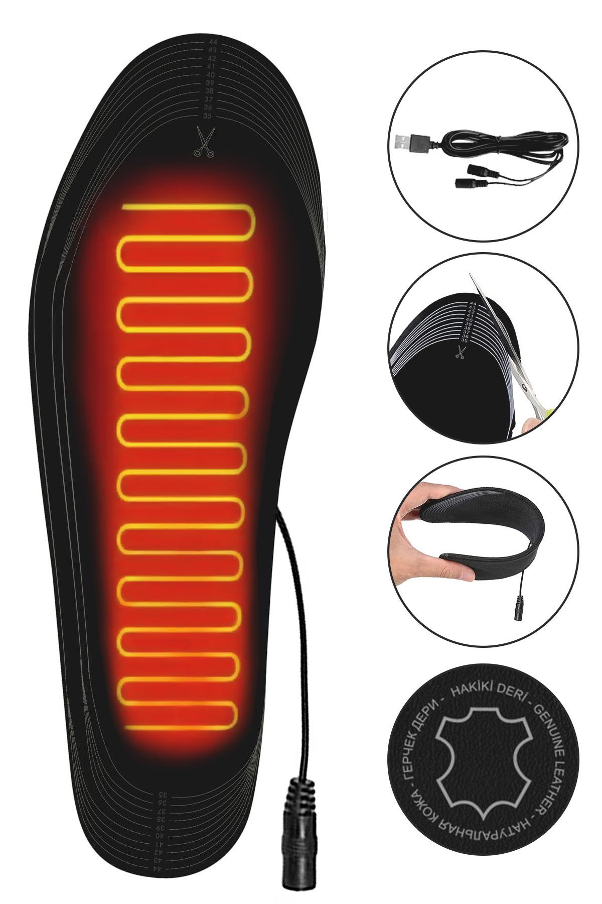 Elektrikli Taşınabilir Kablolu 35-45 Numara Siyah Isıtıcılı Ayakkabı Tabanlığı