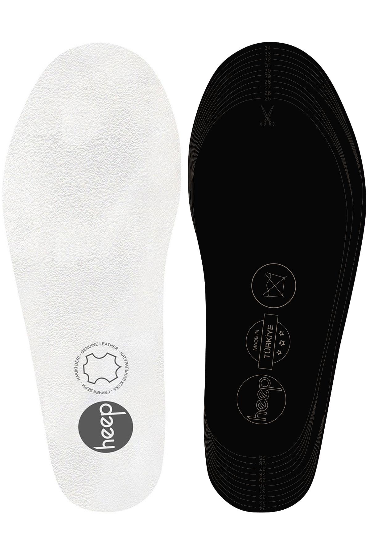 Heep Hakiki Deri Ve Anatomik Beyaz 25-35 Numara Çocuk Ayakkabı İç Tabanlığı B-0022-B-2535