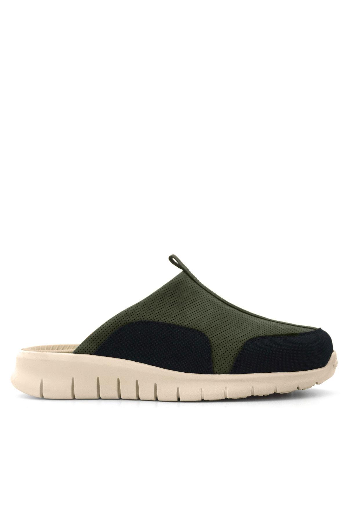 Heep Medikal Hakiki Deri Haki Siyah Krem Tabanlı Comfort Spor Terlik