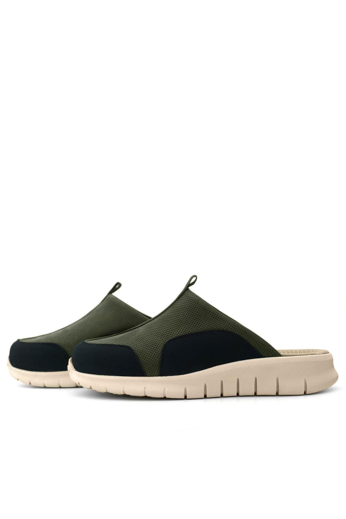 Heep Medikal Hakiki Deri Haki Siyah Krem Tabanlı Comfort Spor Terlik