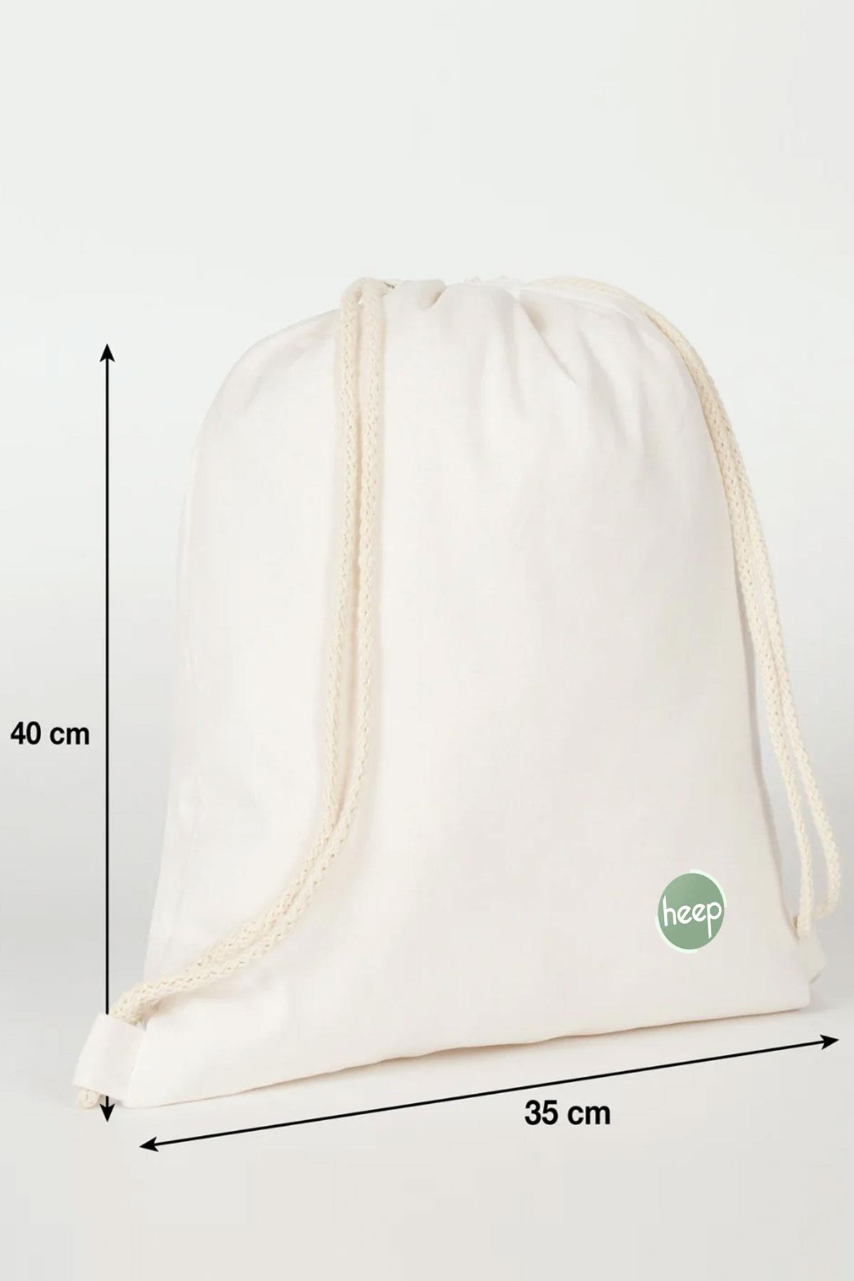 Heep Krem 35x40 cm Unisex Ham Bez Büzgülü Sırt Ayakkabı Çantası HC-001-KR