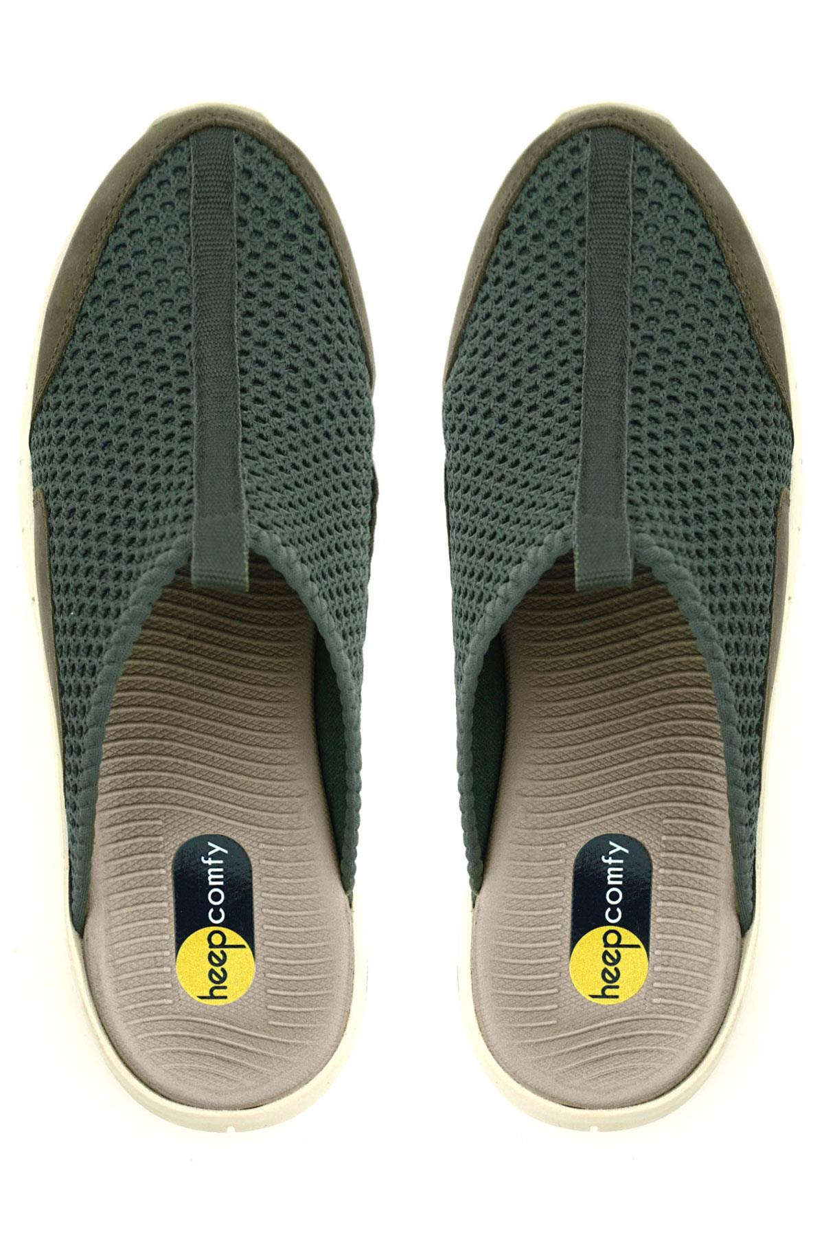 Heep Medikal Haki Yeşil Krem Tabanlı Comfort Spor Terlik BT50-HKKR.40