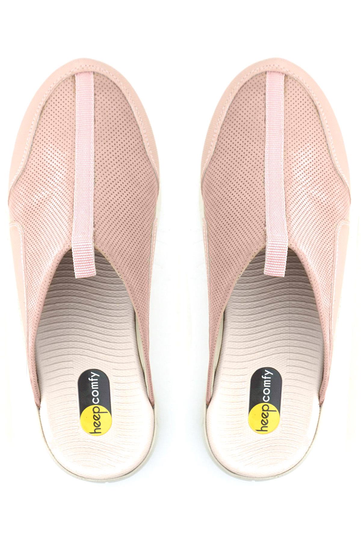 Heep Medikal Hakiki Deri Pudra Comfort Krem Tabanlı Spor Terlik BT52-PUKR.40