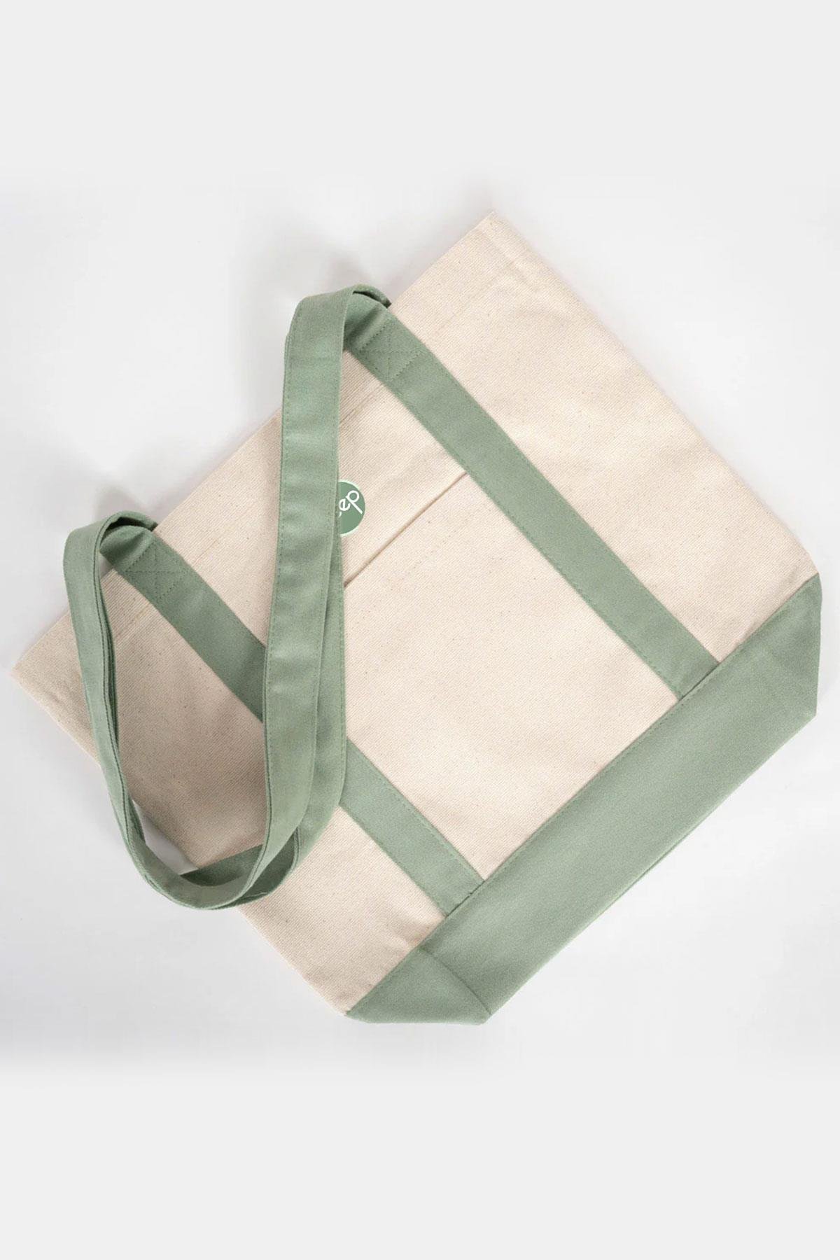 Heep Mint Yeşili Cepli Kanvas Tote Çanta HC-003-KRY