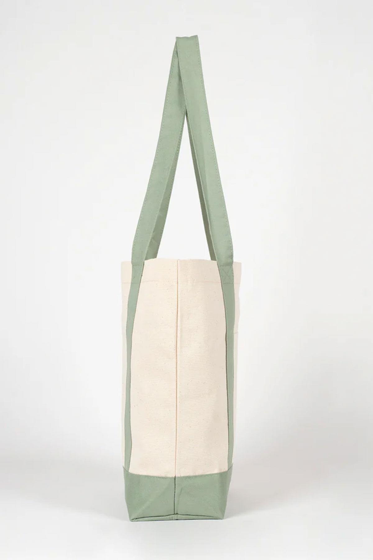 Heep Mint Yeşili Cepli Kanvas Tote Çanta HC-003-KRY