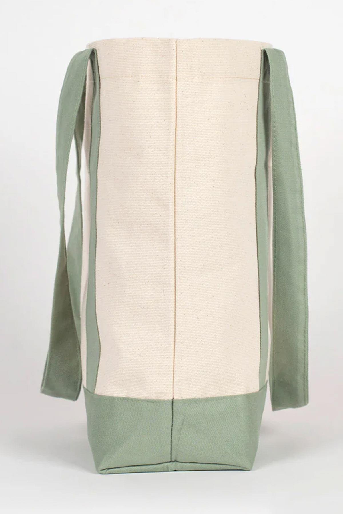 Heep Mint Yeşili Cepli Kanvas Tote Çanta HC-003-KRY