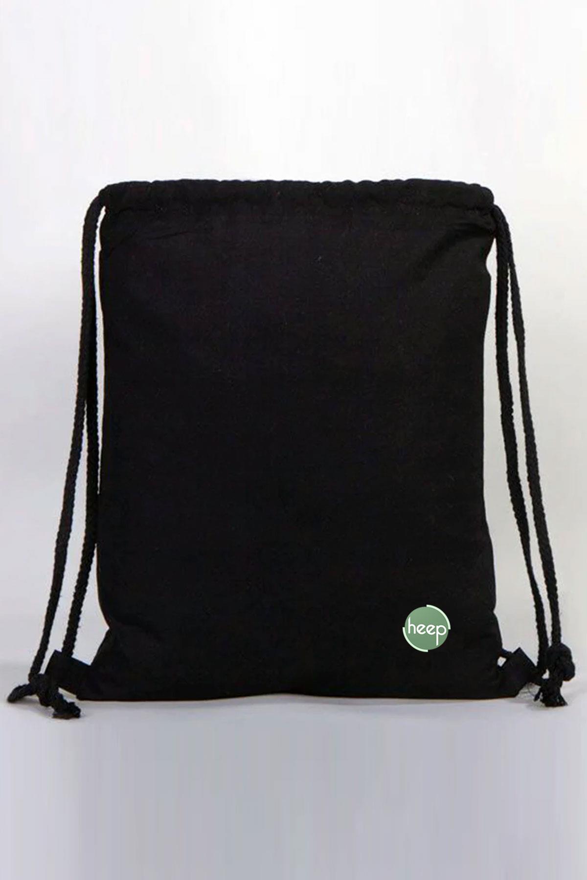 Heep Siyah 35x40 cm Unisex Ham Bez Büzgülü Sırt Ayakkabı Çantası HC-001-S