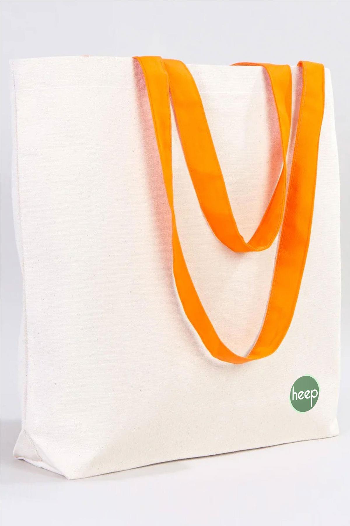 Heep Turuncu Saplı Büyük Bez Tote Çanta HC-002-KRTU