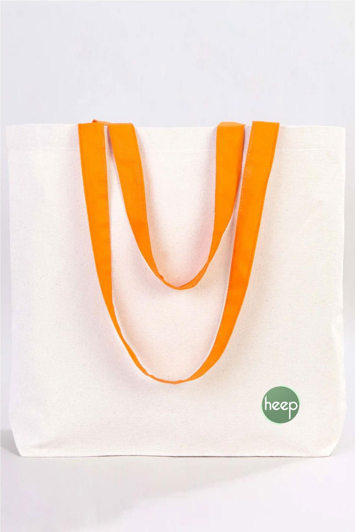 Heep Turuncu Saplı Büyük Bez Tote Çanta HC-002-KRTU