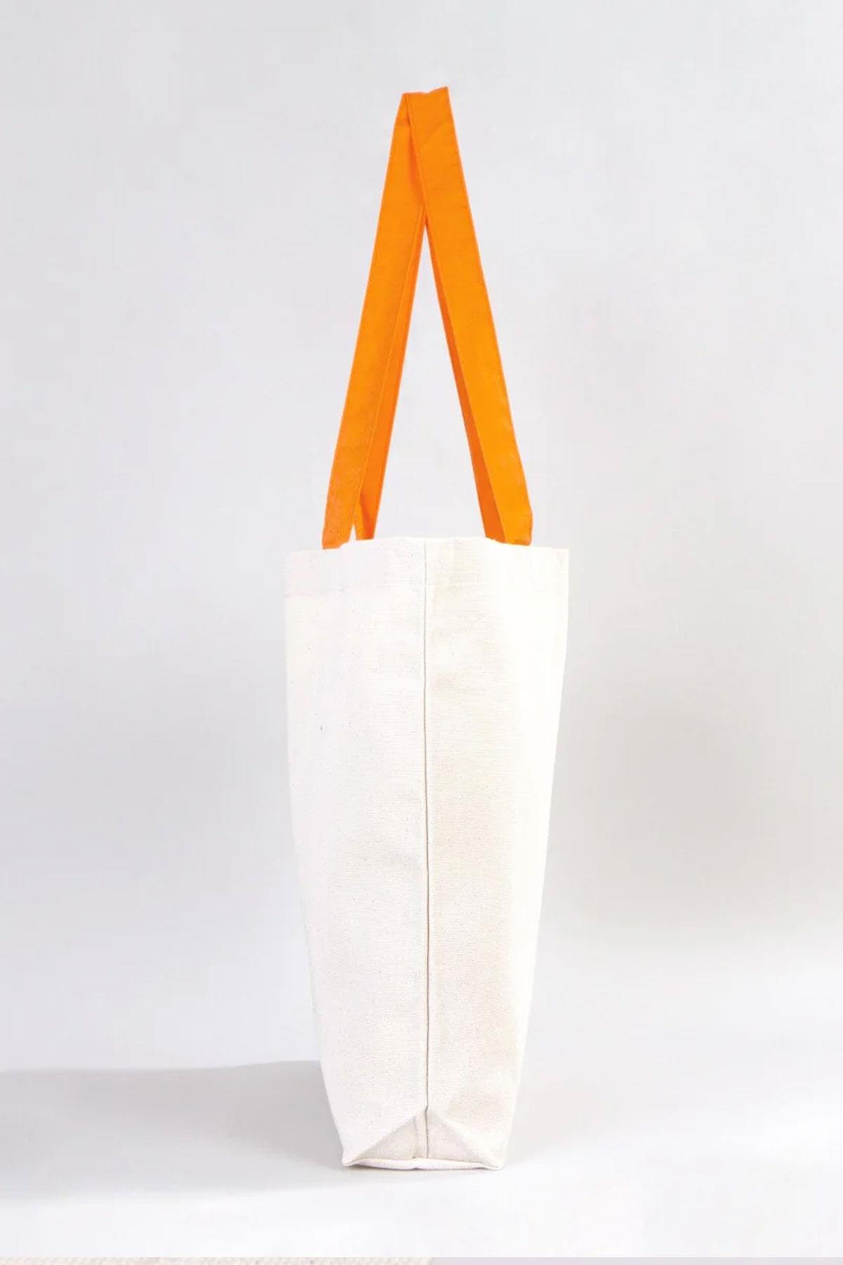 Heep Turuncu Saplı Büyük Bez Tote Çanta HC-002-KRTU