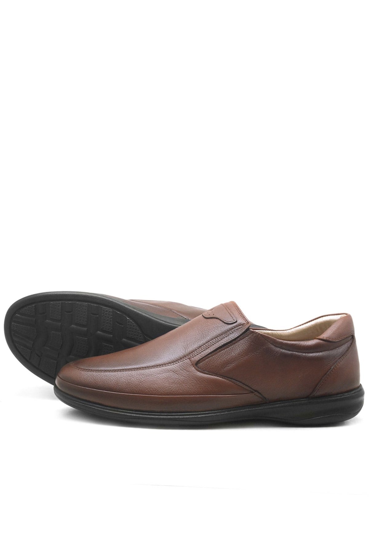 Izderi Tan Colorc Leather Large Number Men's Diabetic Anatomical Shoes