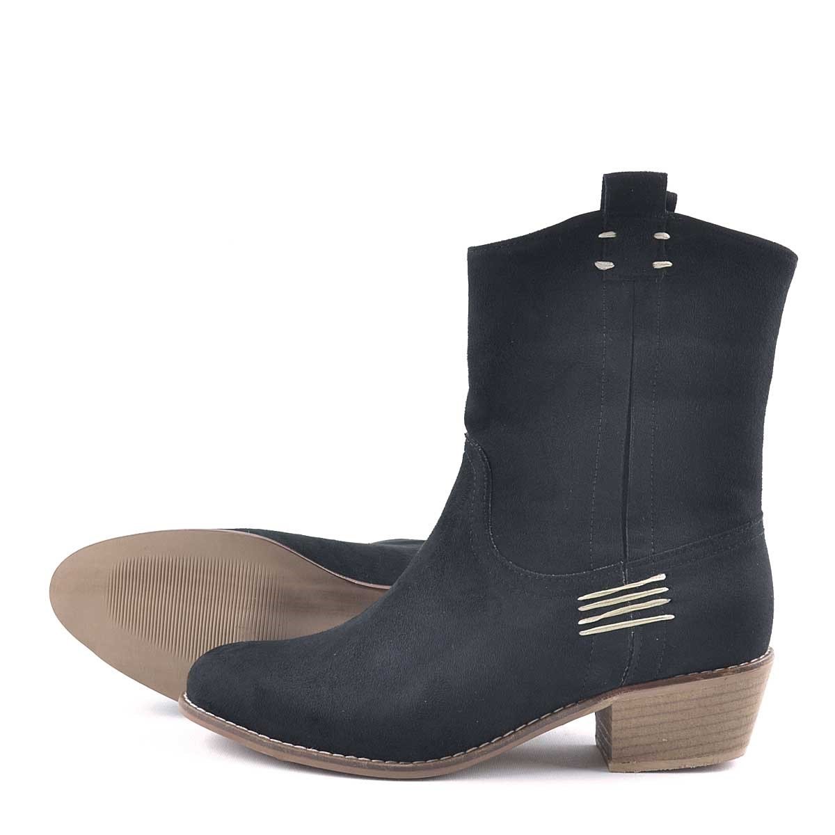 Lilah Siyah Kovboy Çizmesi - B9160-TAB