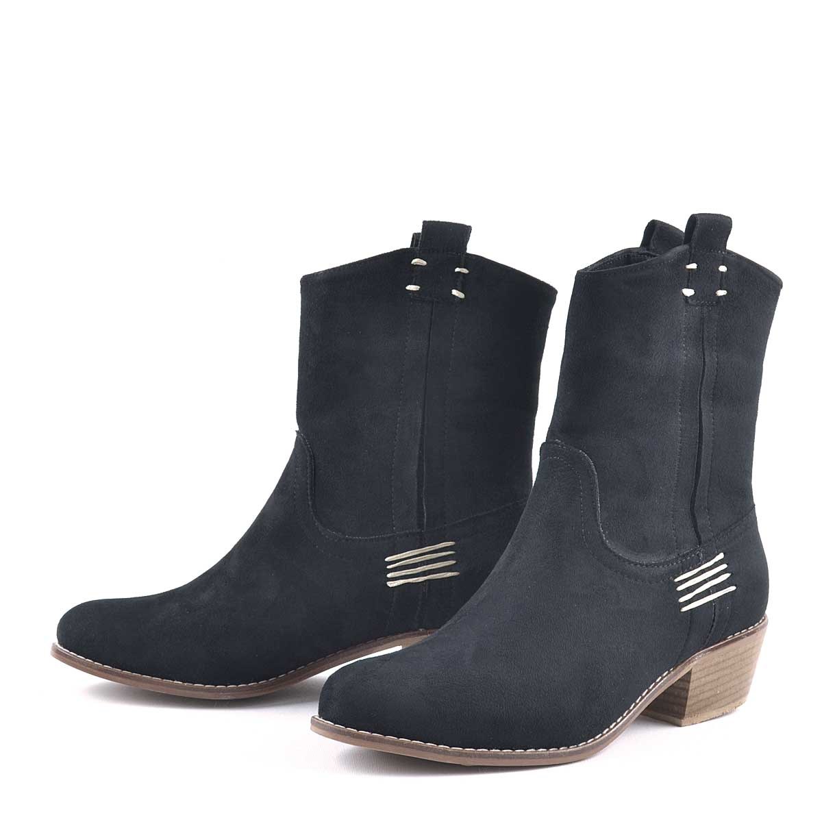 Lilah Siyah Kovboy Çizmesi - B9160-TAB