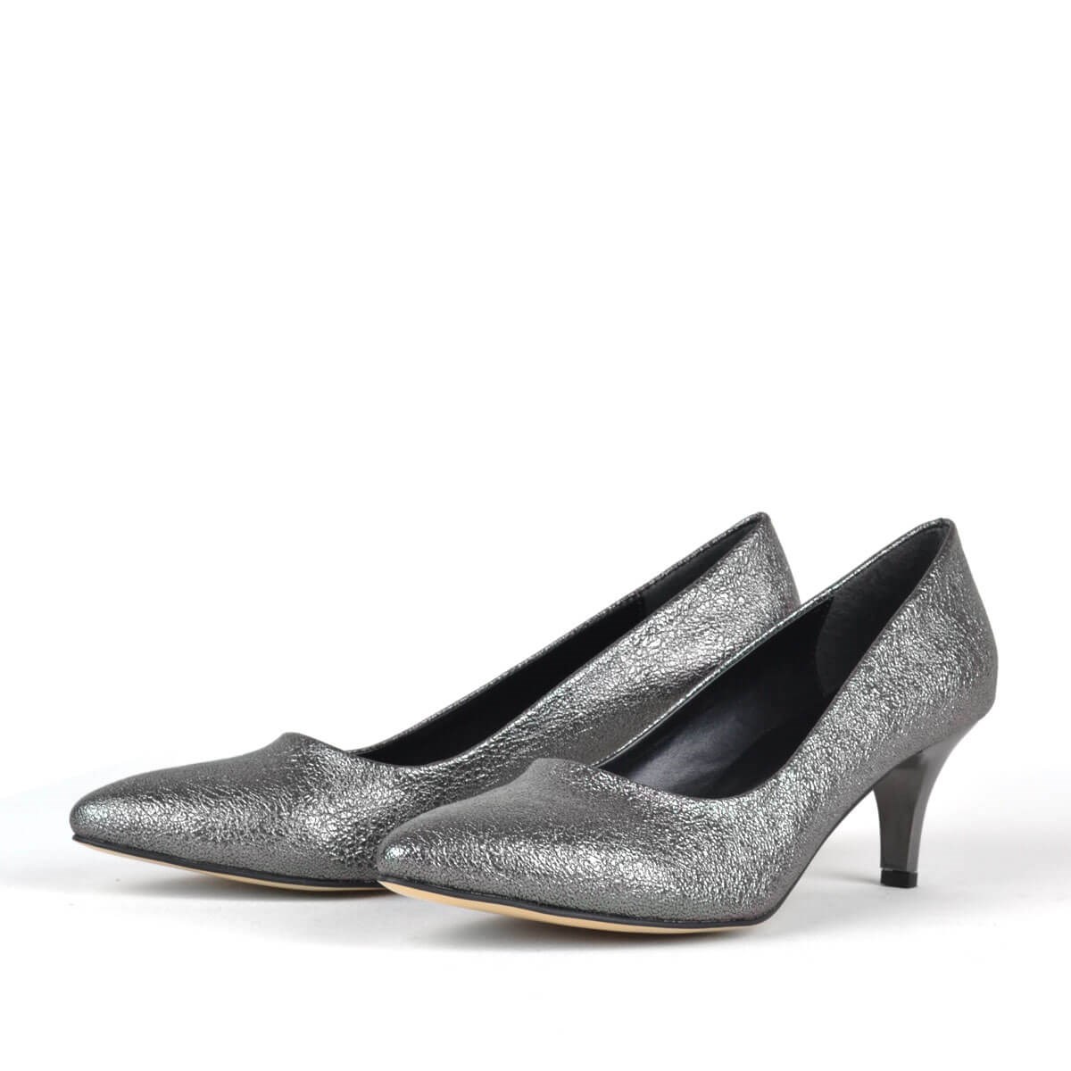 Platin Renk Kadın Topuklu Ayakkabı B2130-G