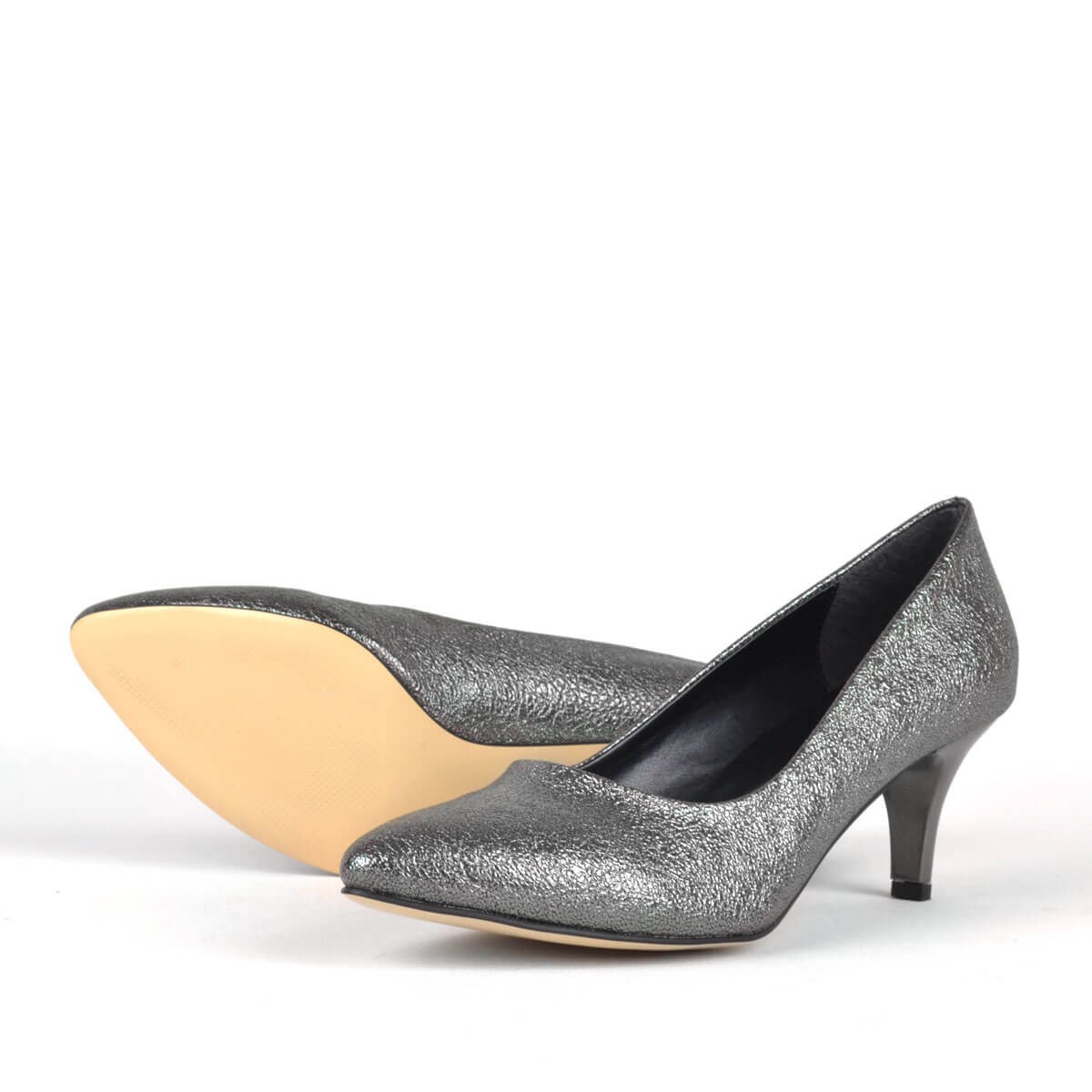 Platin Renk Kadın Topuklu Ayakkabı B2130-G