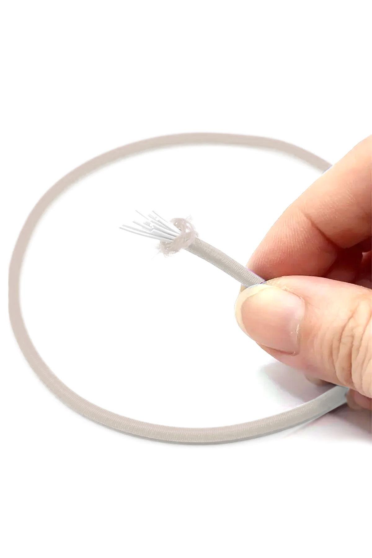 Krem Renk 5 Metre 2 mm Yuvarlak Lastik B-0110-KR