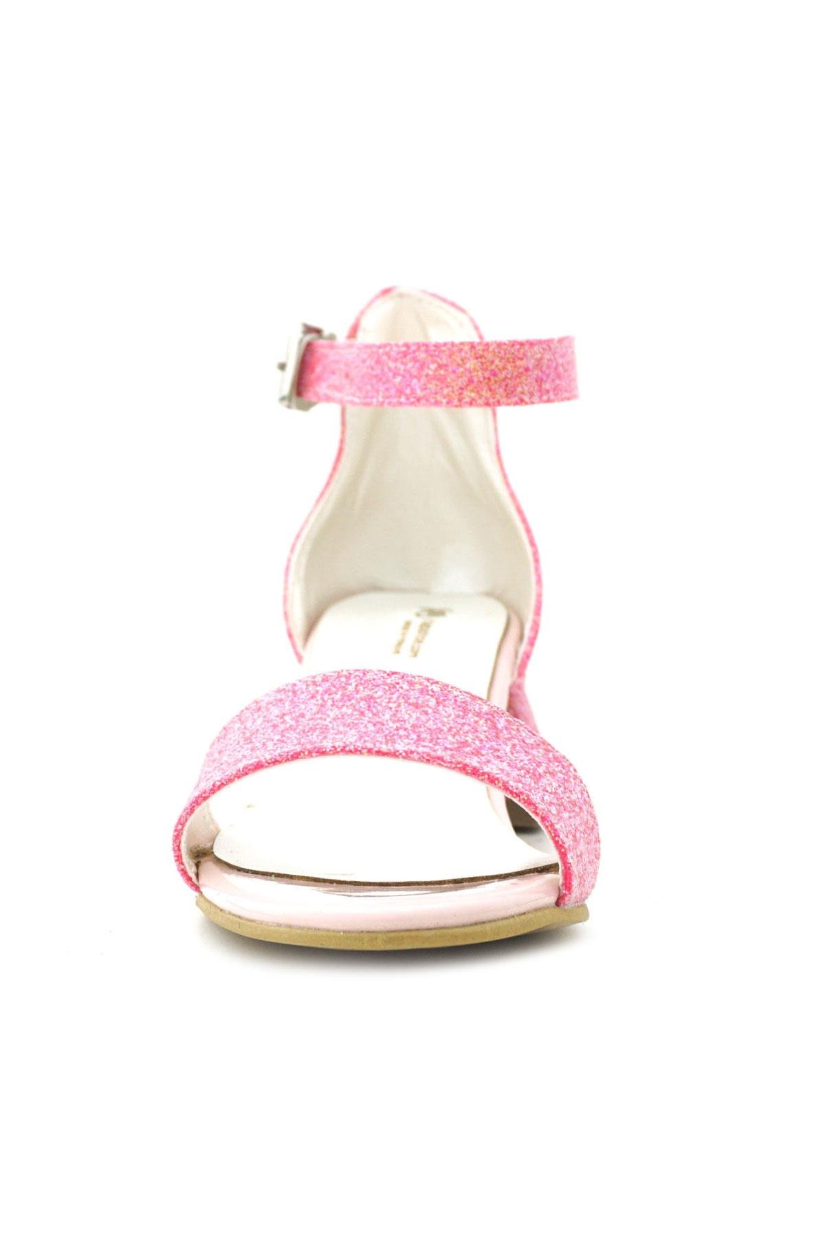 Lilo Simli Fuşya Pembe Tek Bantlı Kız Çocuk Topuklu Abiye Ayakkabı B609-FUS.30