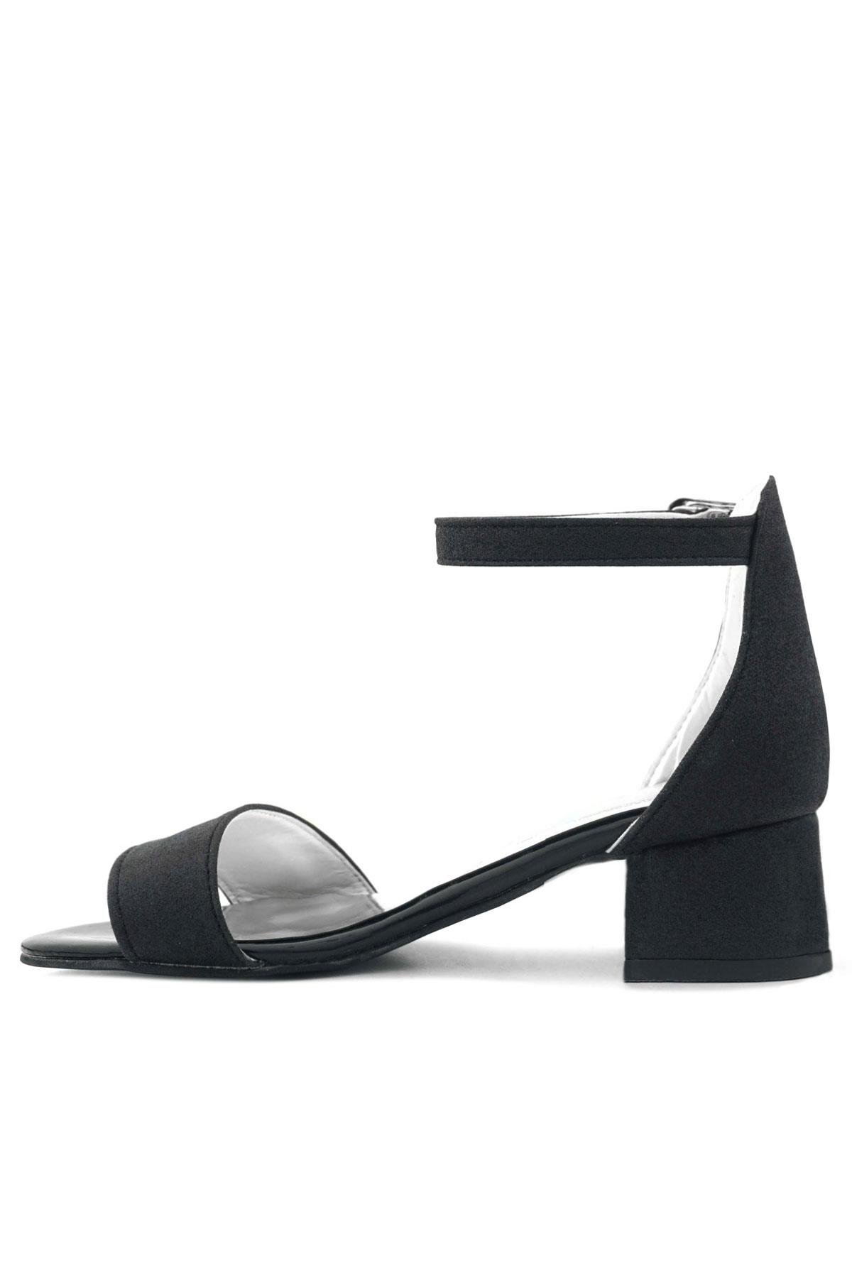 Lilo Simli Siyah Tek Bantlı Kız Çocuk Topuklu Abiye Ayakkabı B609-SSIM.30