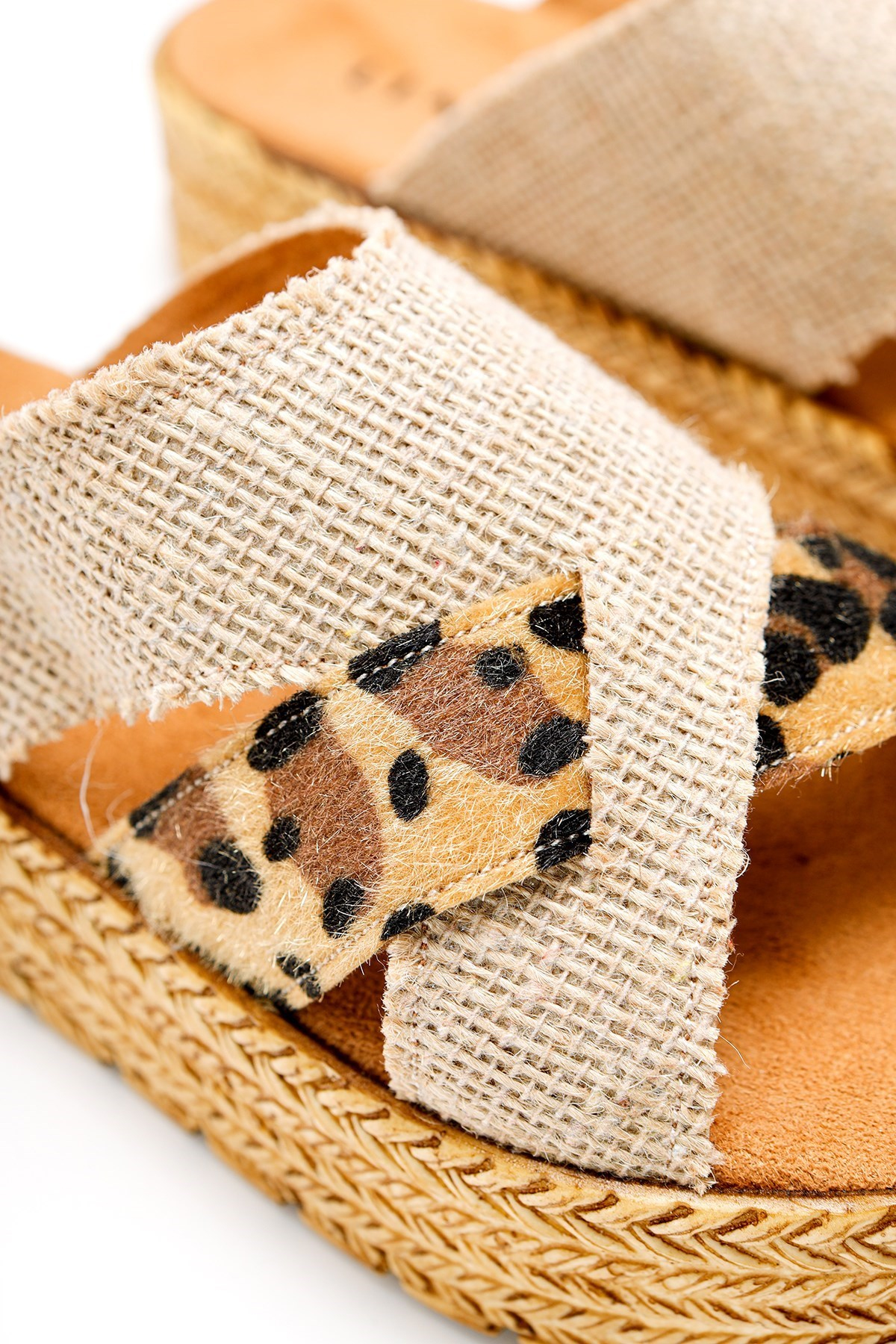 Mercy Leopar Süet Hasır Terlik