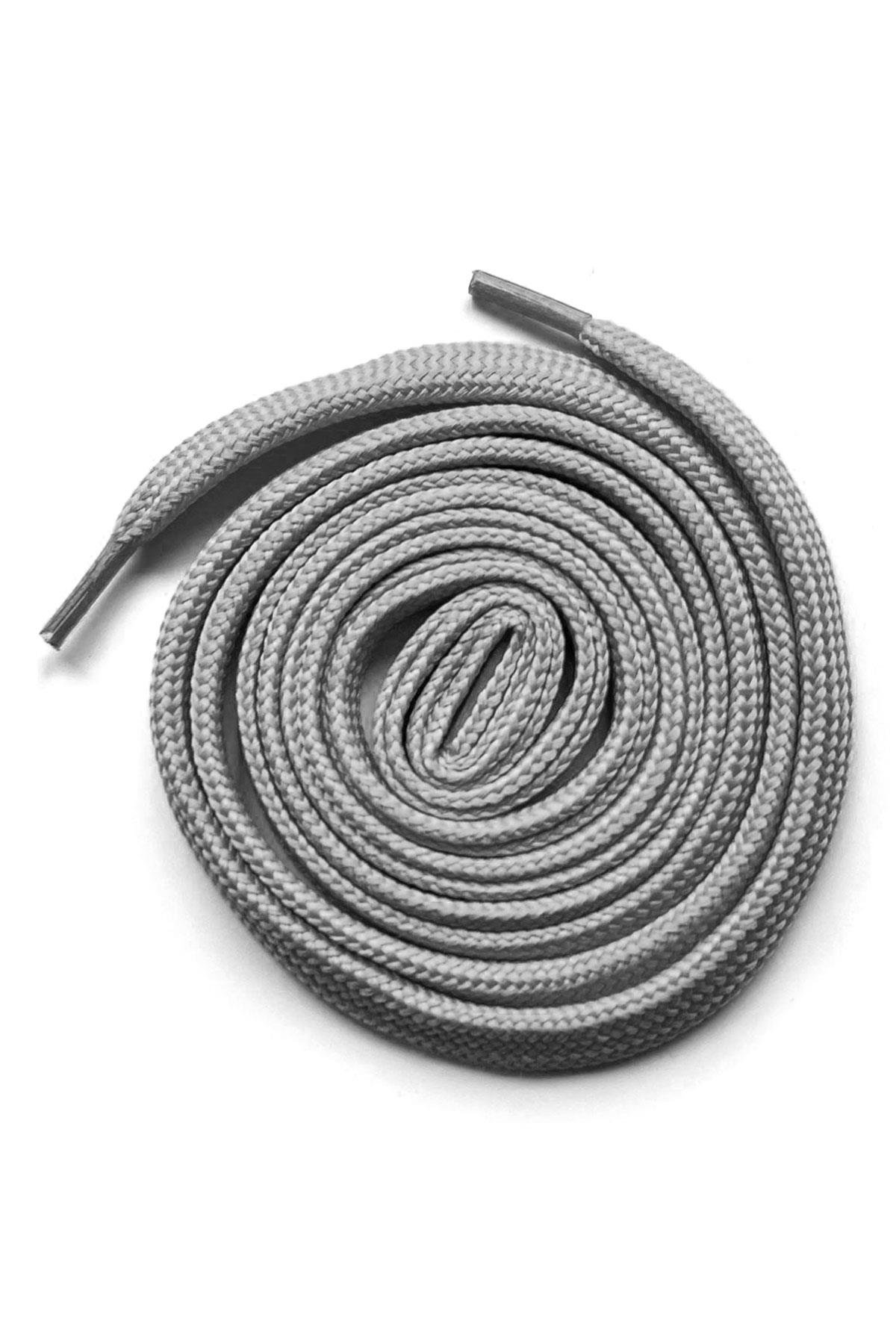 Gri 1 cm Kalınlığında 1 Çift Yassı Spor Ayakkabı Bağcığı