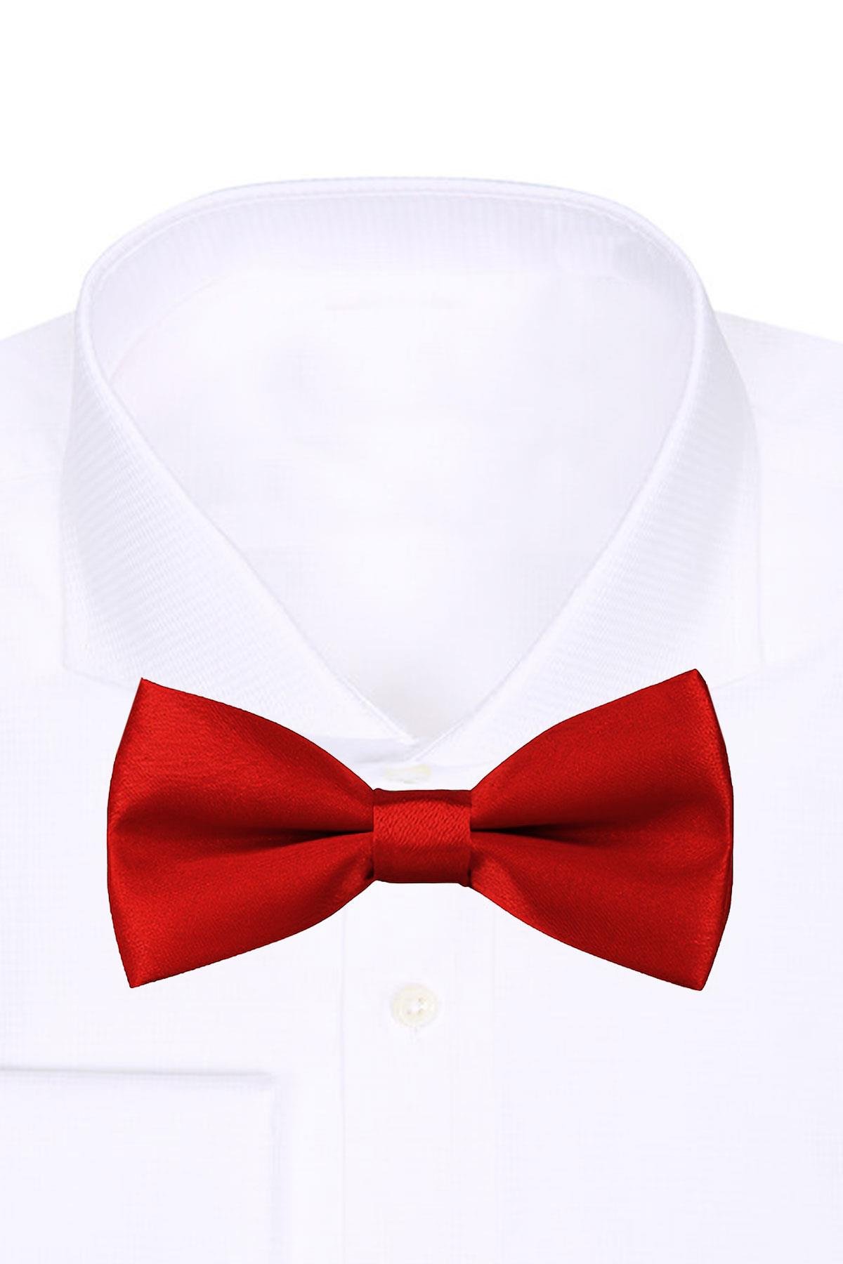 Kırmızı Ayarlanabilir Saten Bebek ve Çocuk Papyonu