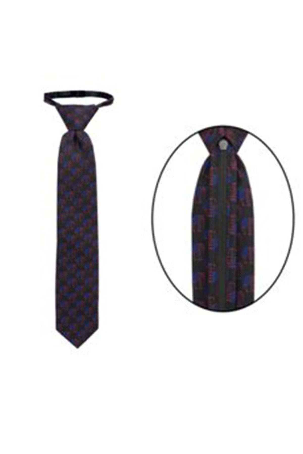 Fil Temalı Siyah Çocuk Kravat