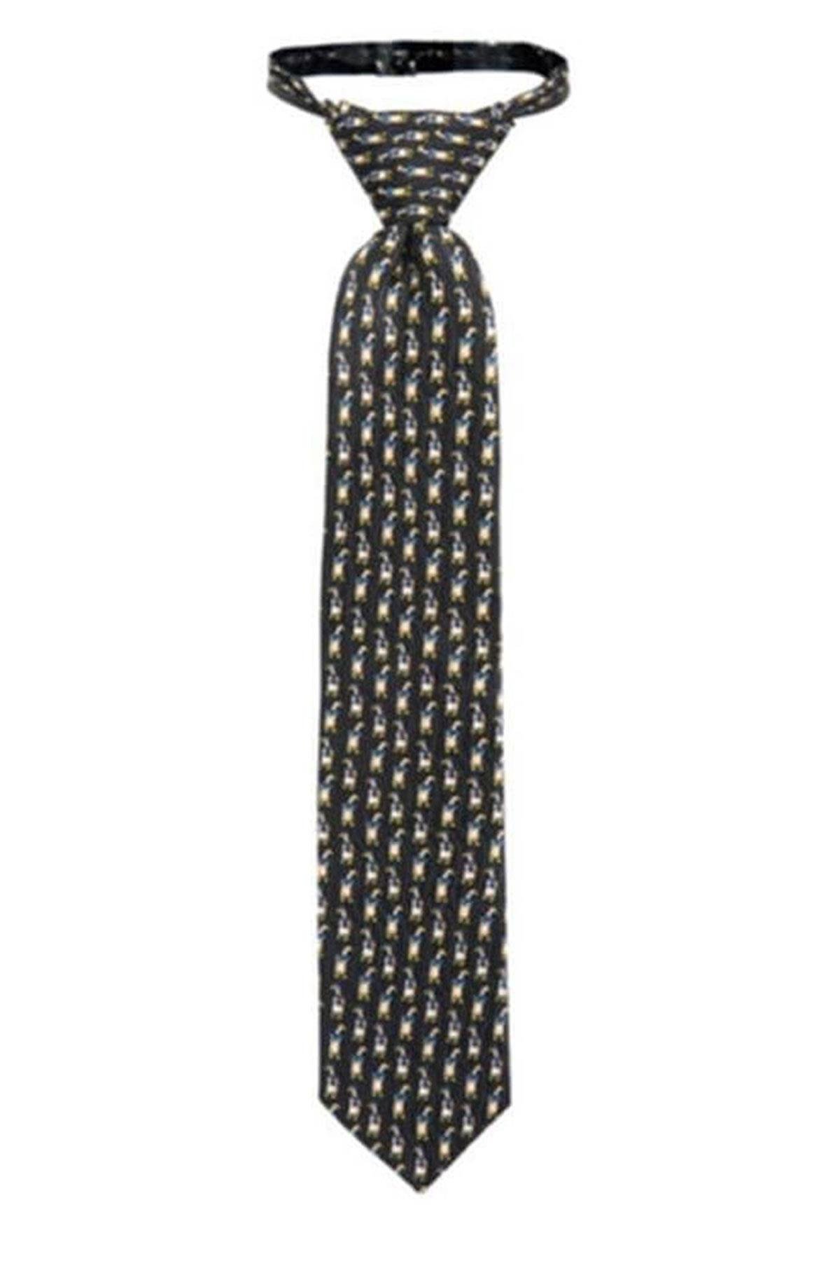 Ördek Temalı Lacivert Çocuk Kravat