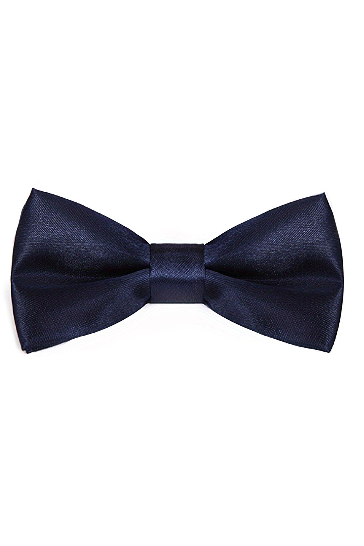 Lacivert Ayarlanabilir Saten Bebek ve Çocuk Papyonu