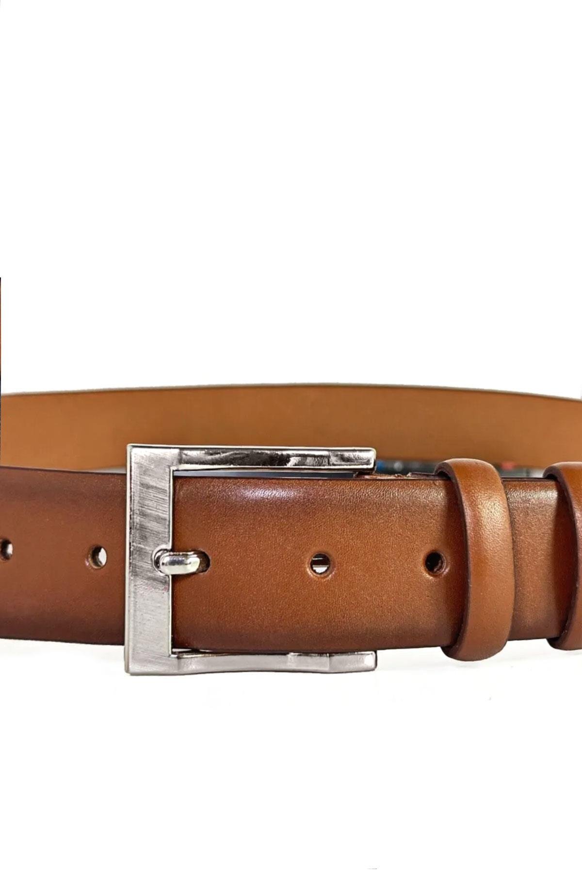 Kahverengi Hakiki Deri 4 cm Casual Erkek Kemer