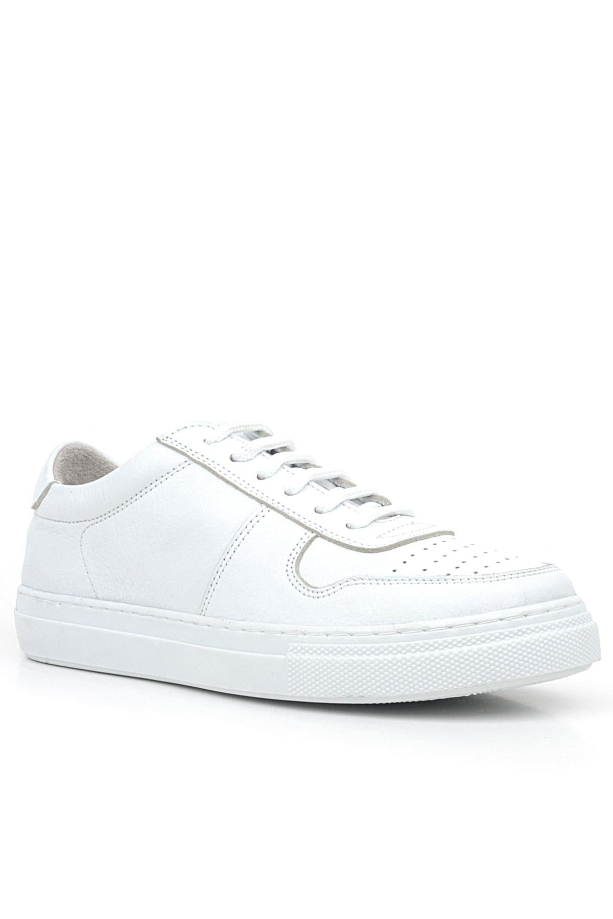 Hakiki Deri Beyaz Günlük Kadın Sneaker Ayakkabı