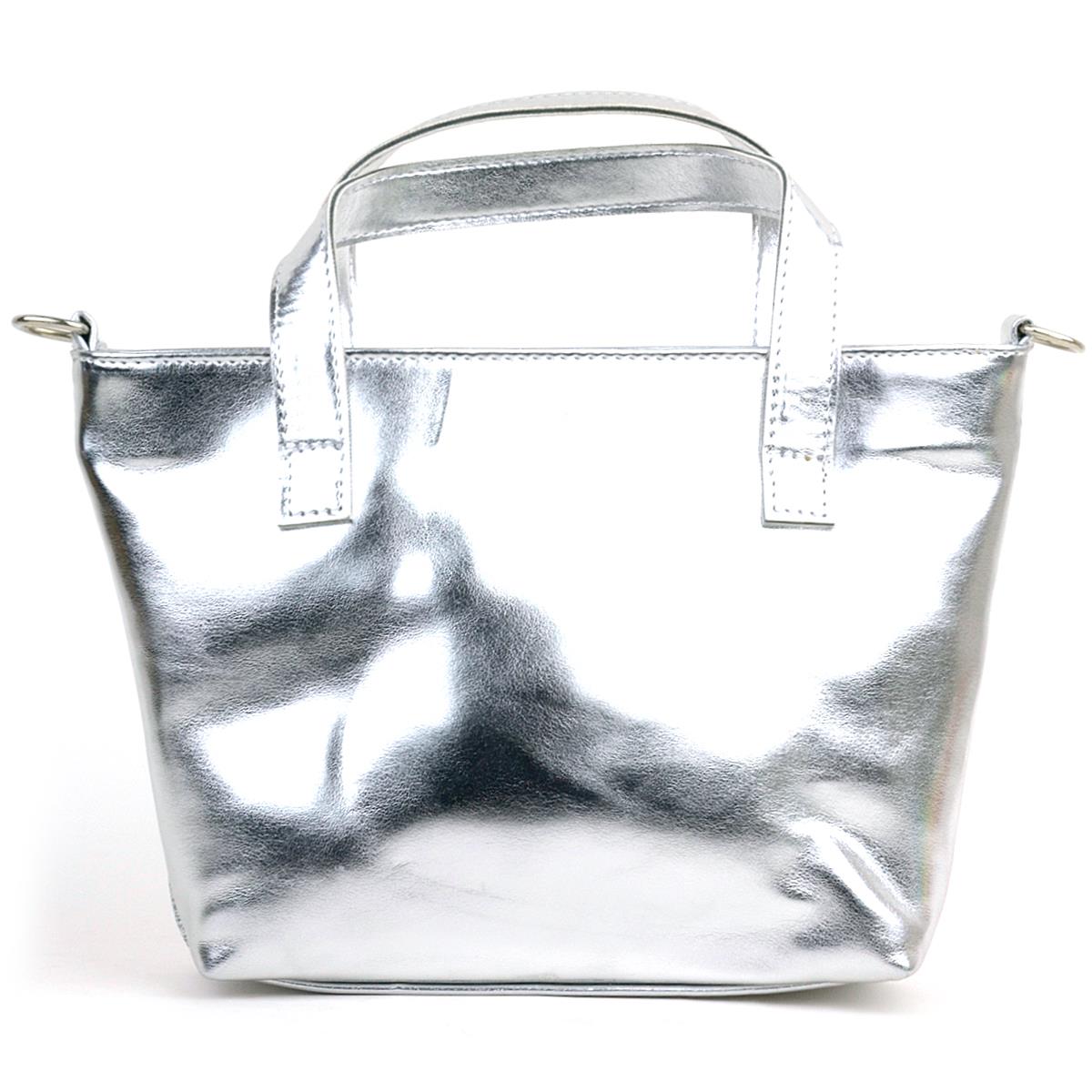 Kurdeleli Simli Gümüş Kız Çocuk Abiye Çanta