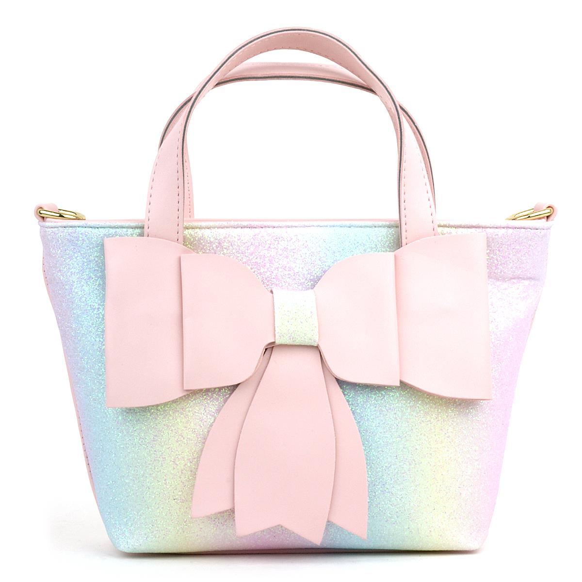 Kurdeleli Renkli Simli Pudra Kız Çocuk Abiye Çanta