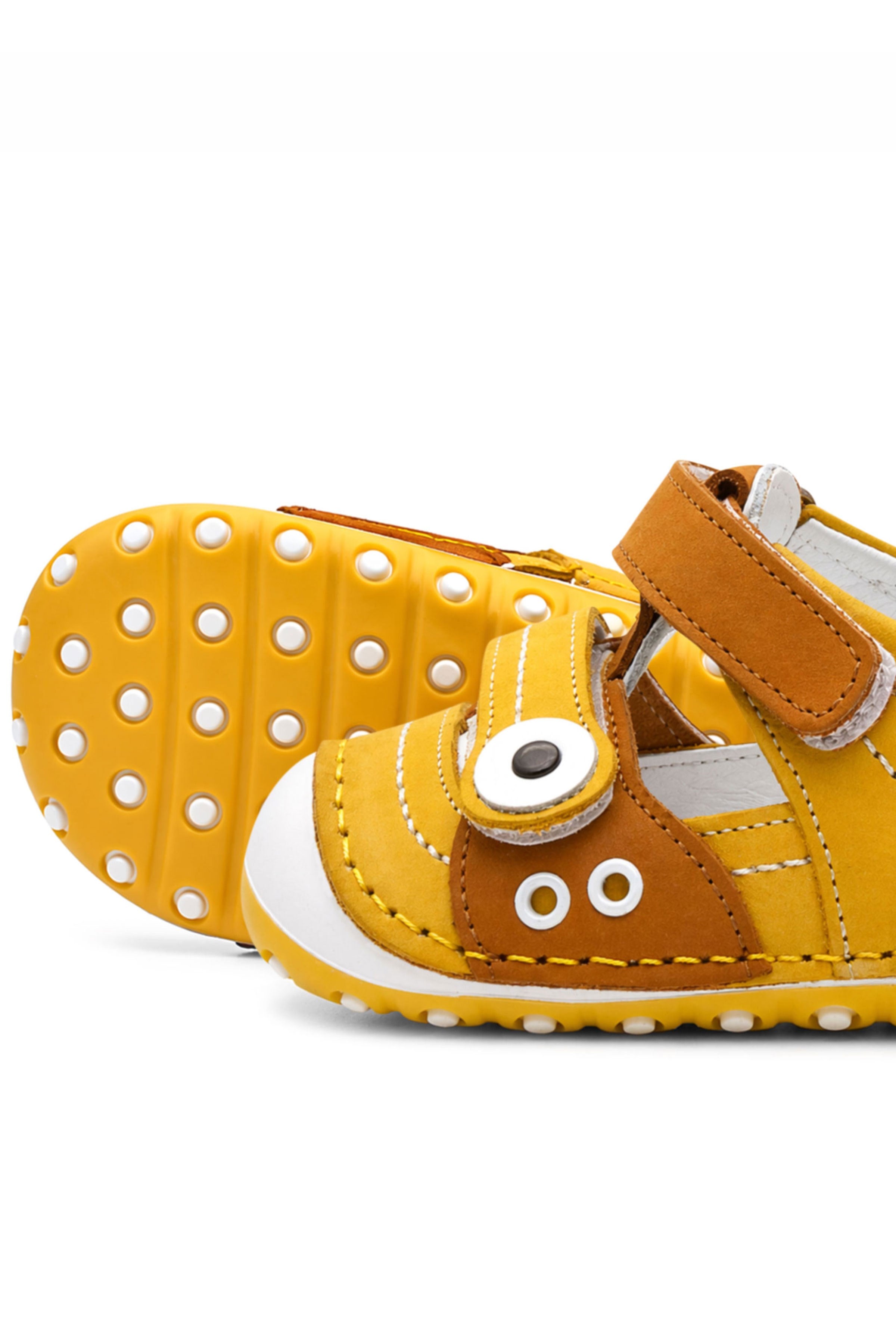Nino Yellow Nubuck Leather Shoes Summer First Step