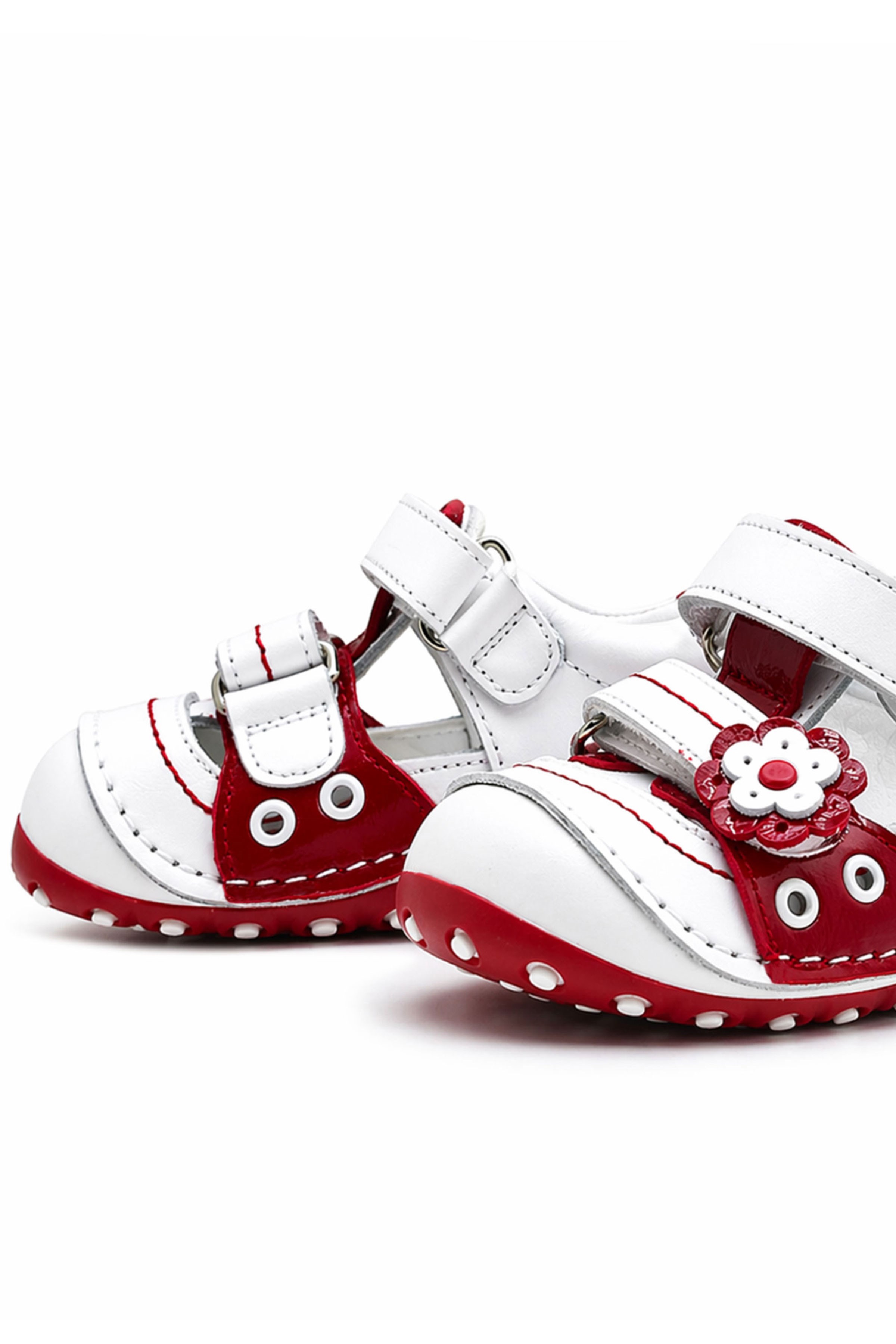 Nino Anatomic White Red Genuine Leather Shoes Summer First Step