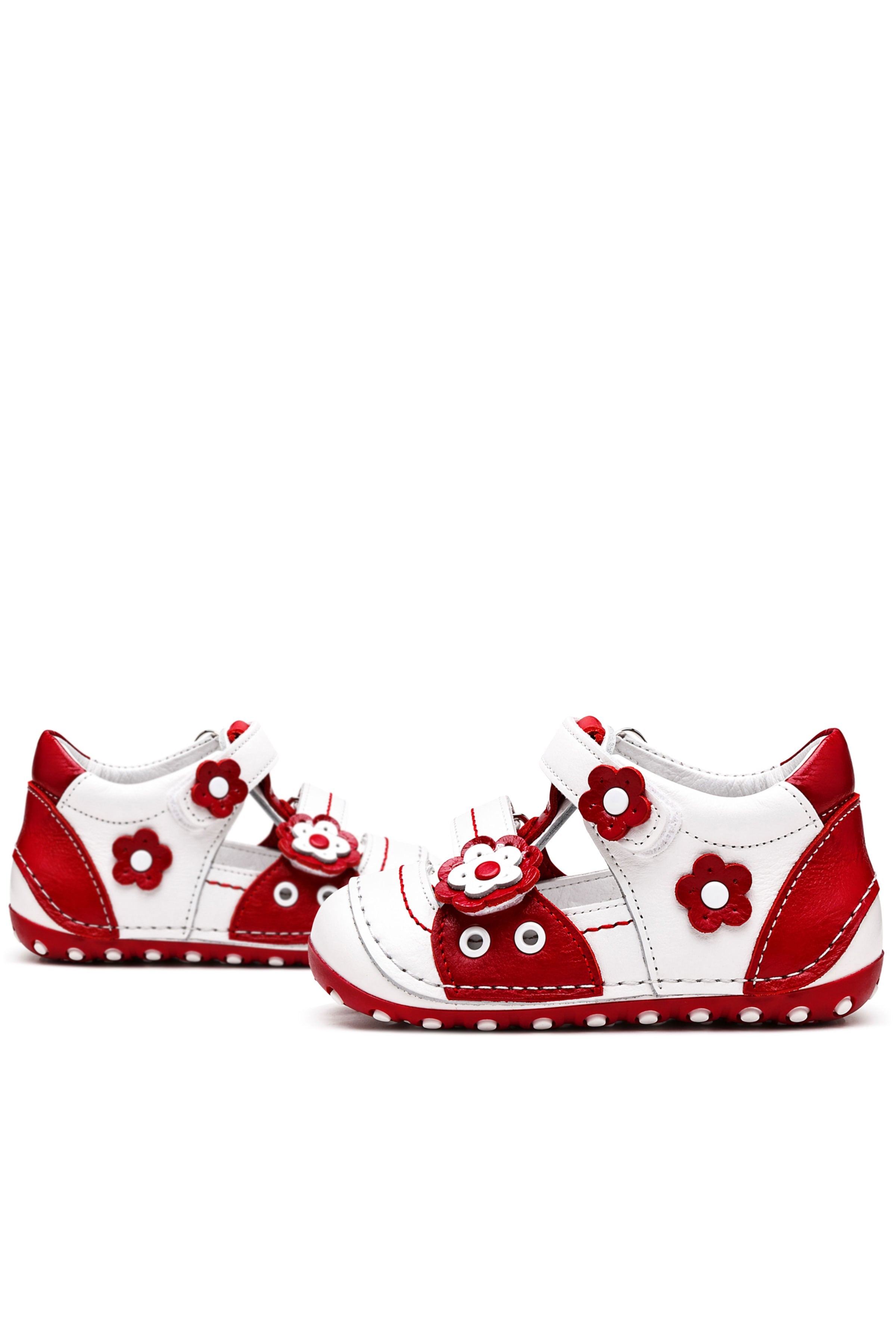 Nino Anatomic White Red Genuine Leather Shoes Summer First Step